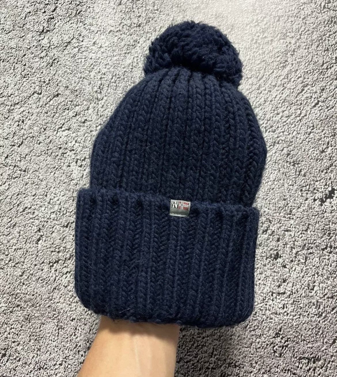 Napapijri Napapijri Bobble Hat Mens Dark Blue Semiury 5 Flag Beanie Size ONE SIZE - 3 Thumbnail