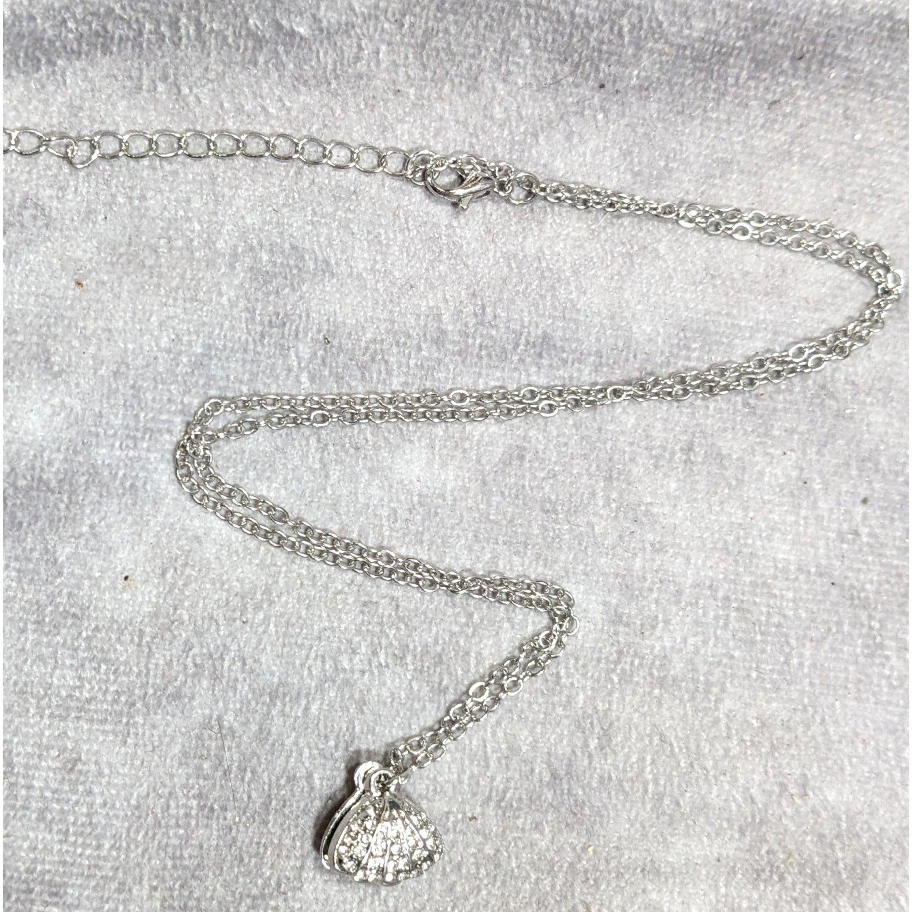 Other Mermaidcore Glam Opening Shell Rhinestone Pendant Necklace W Size ONE SIZE - 7 Thumbnail