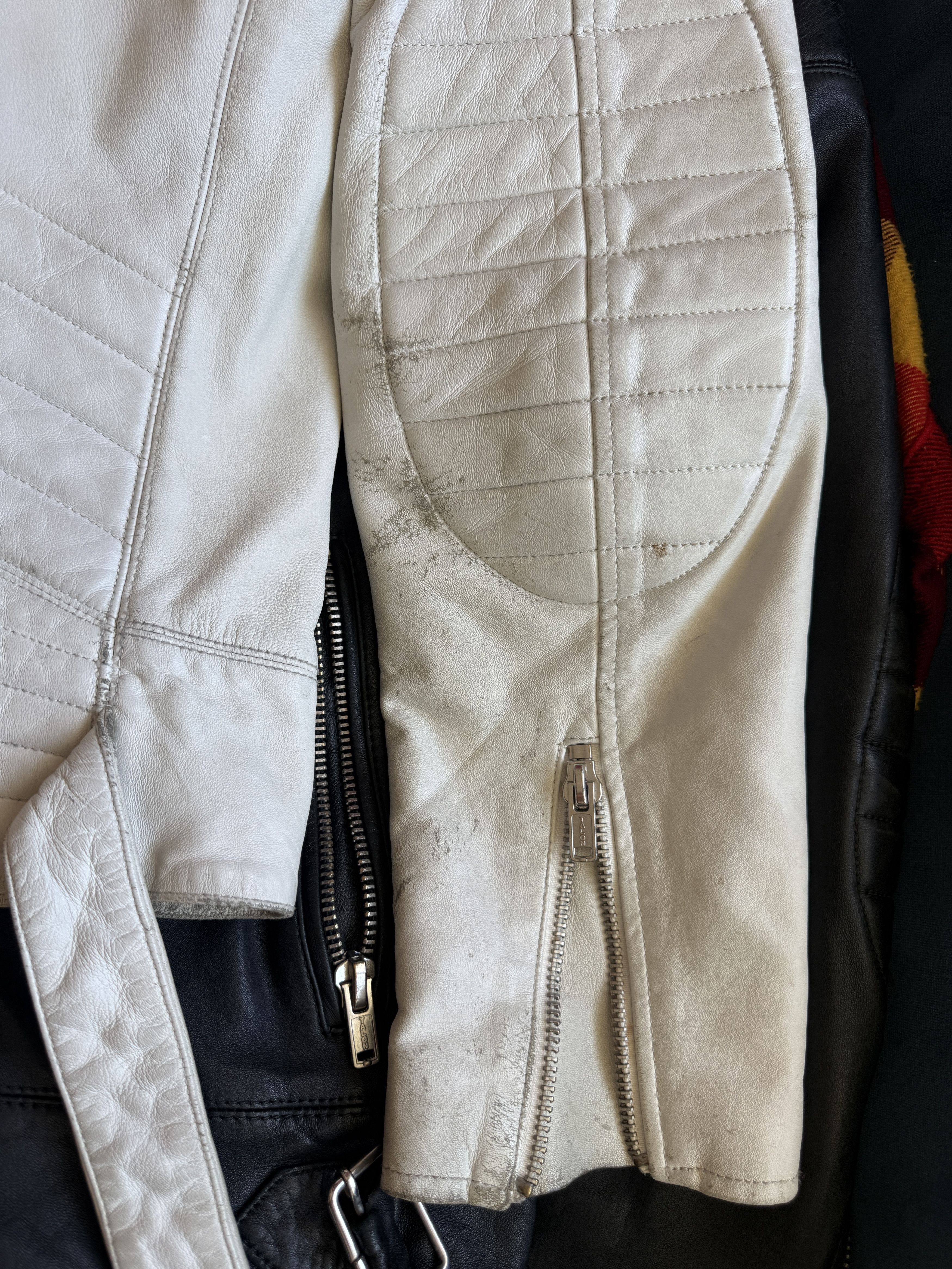 Blk Dnm BLK DNM Leather Jacket 5 Cream Vintage Lindeberg Era Moto Size US M / EU 48-50 / 2 - 9 Thumbnail