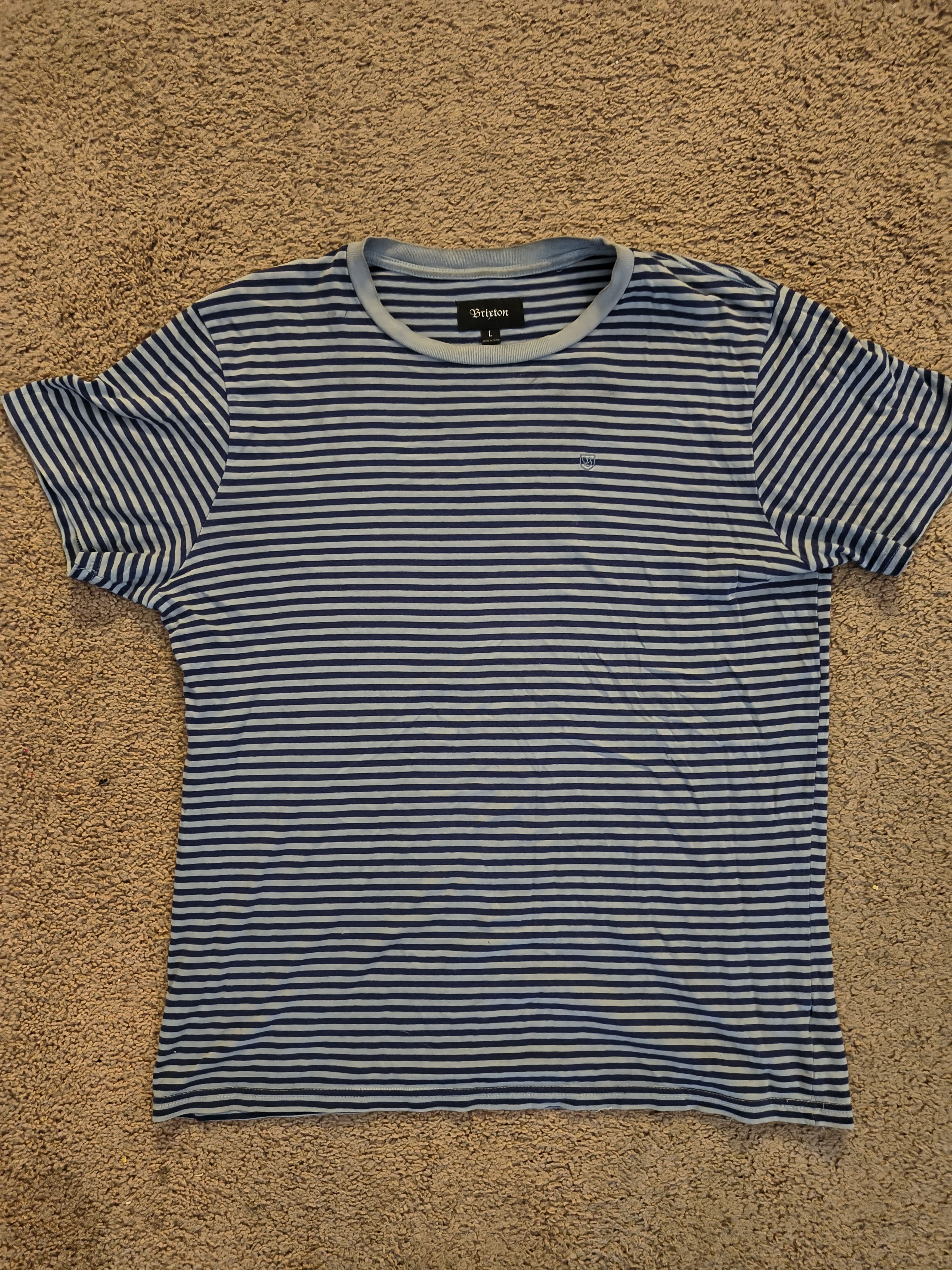 Brixton Brickson striped blue and gray shirt great condition size XL Size US L / EU 52-54 / 3 - 2 Thumbnail