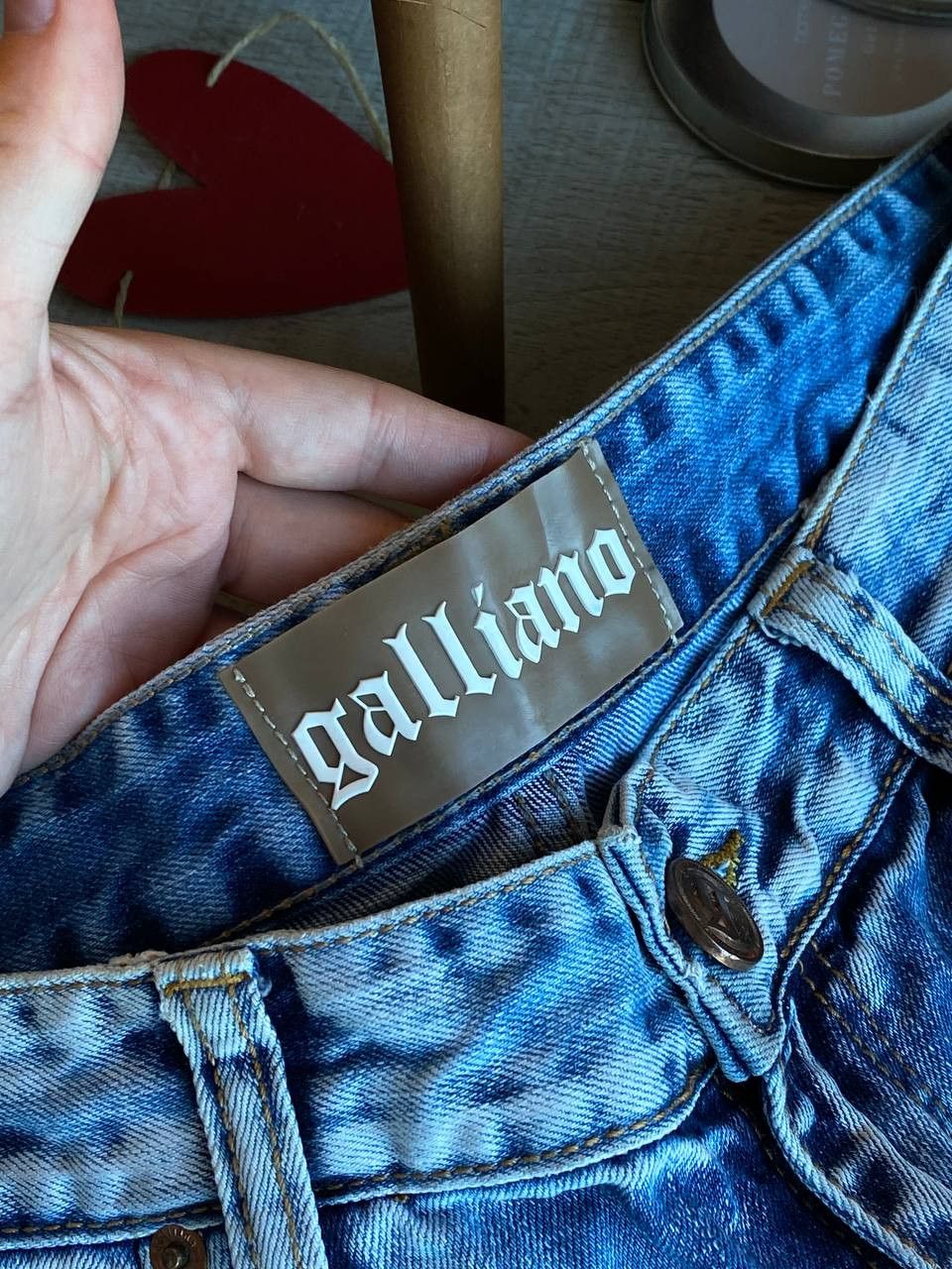 John Galliano Vintage Galliano Low-Rise Blue Jeans Size US 34 / EU 50 - 4 Thumbnail