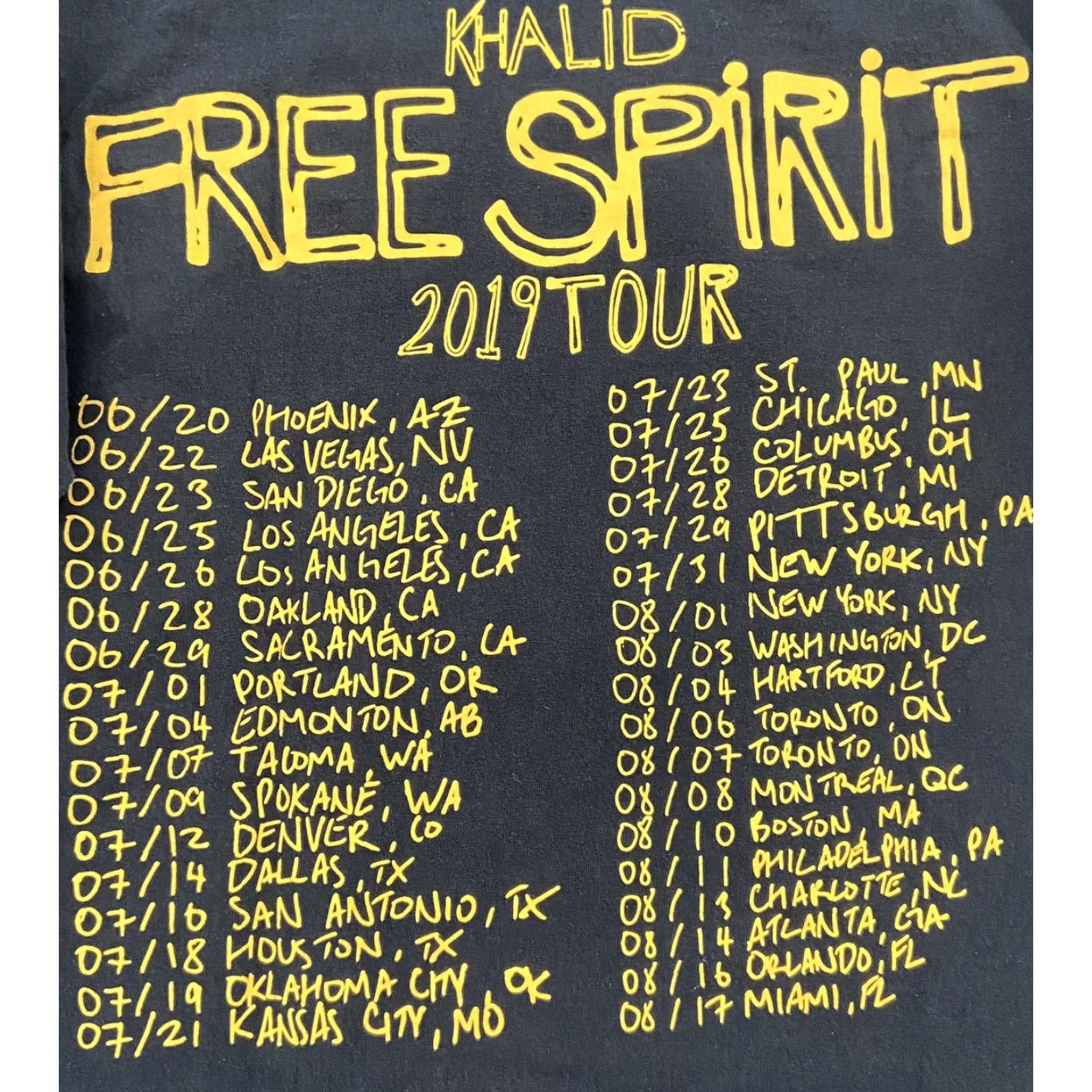 ESPIRIT VINTAGE Khalid Free Spirit Shirt Adult Medium Navy Blue Long Sleeve 2019 Tour Tee Mens M Size US M / EU 48-50 / 2 - 4 Thumbnail