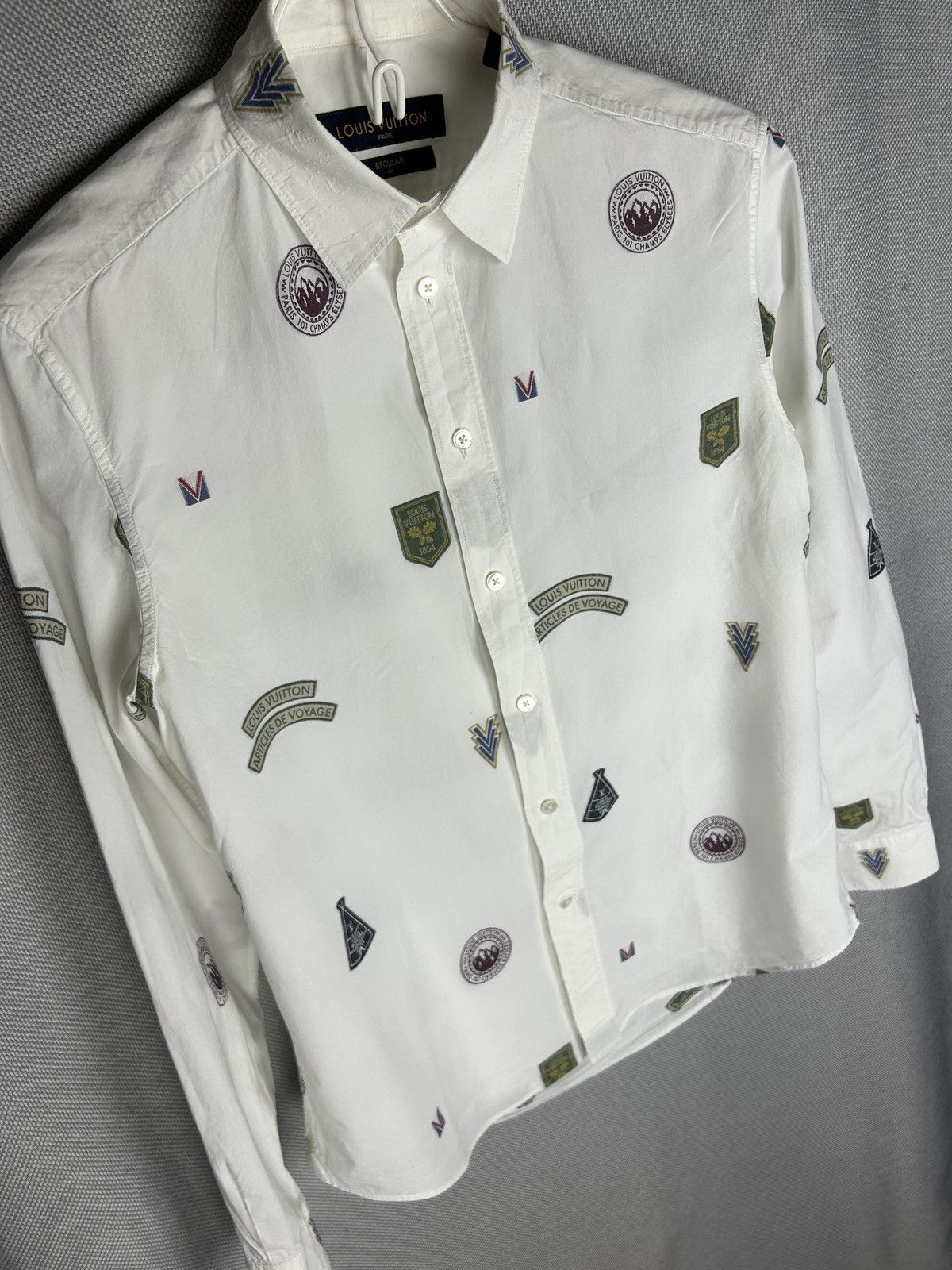 Louis Vuitton Louis Vuitton Embroidered Multi Logo Shirt Button Up Size US S / EU 44-46 / 1 - 2 Thumbnail