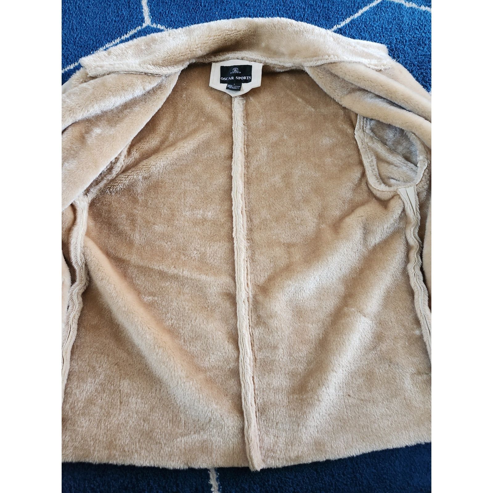 Other Y2k Oscar Sports Faux Fur Trimmed Suede Cream Jacket- Lg Size L / US 10 / IT 46 - 10 Thumbnail