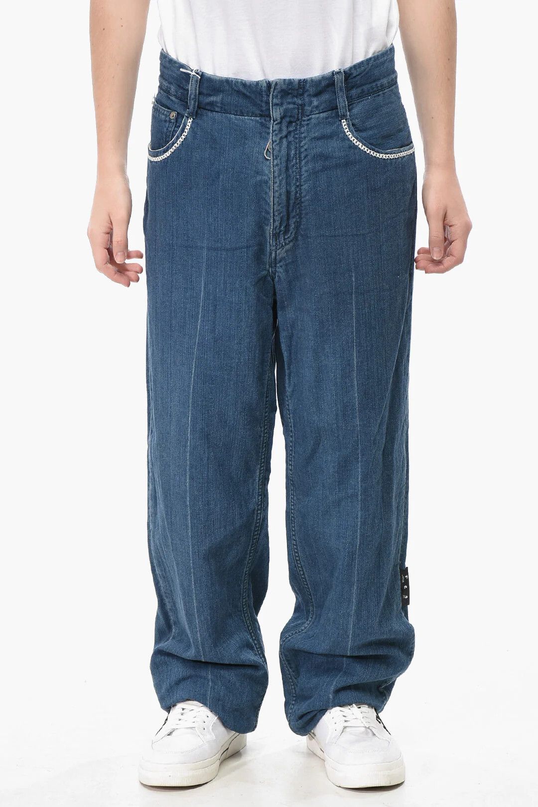 Off-White og1mm0526 Cotton Jeans in Blue Size US 31 - 1 Thumbnail