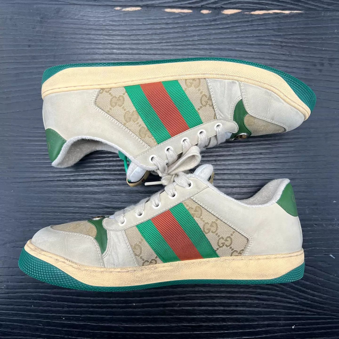 Gucci Gucci Dirty Sneakers Gray Green UK9/43 99New Box Size US 10 / EU 43 - 6 Thumbnail