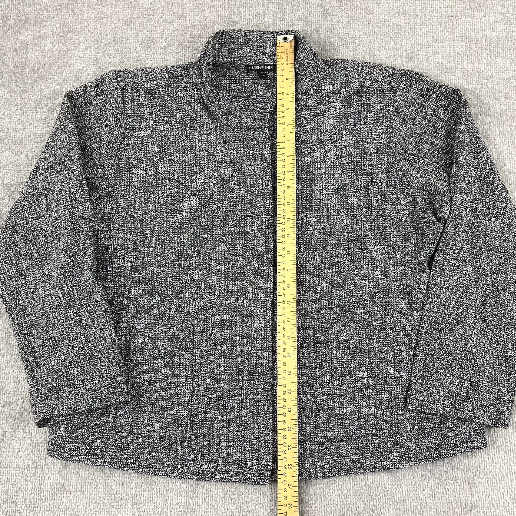 Eileen Fisher Eileen Fisher Jacket Women L Gray Tweed Stand Collar Organic Cotton Full Zip Size L / US 10 / IT 46 - 4 Thumbnail