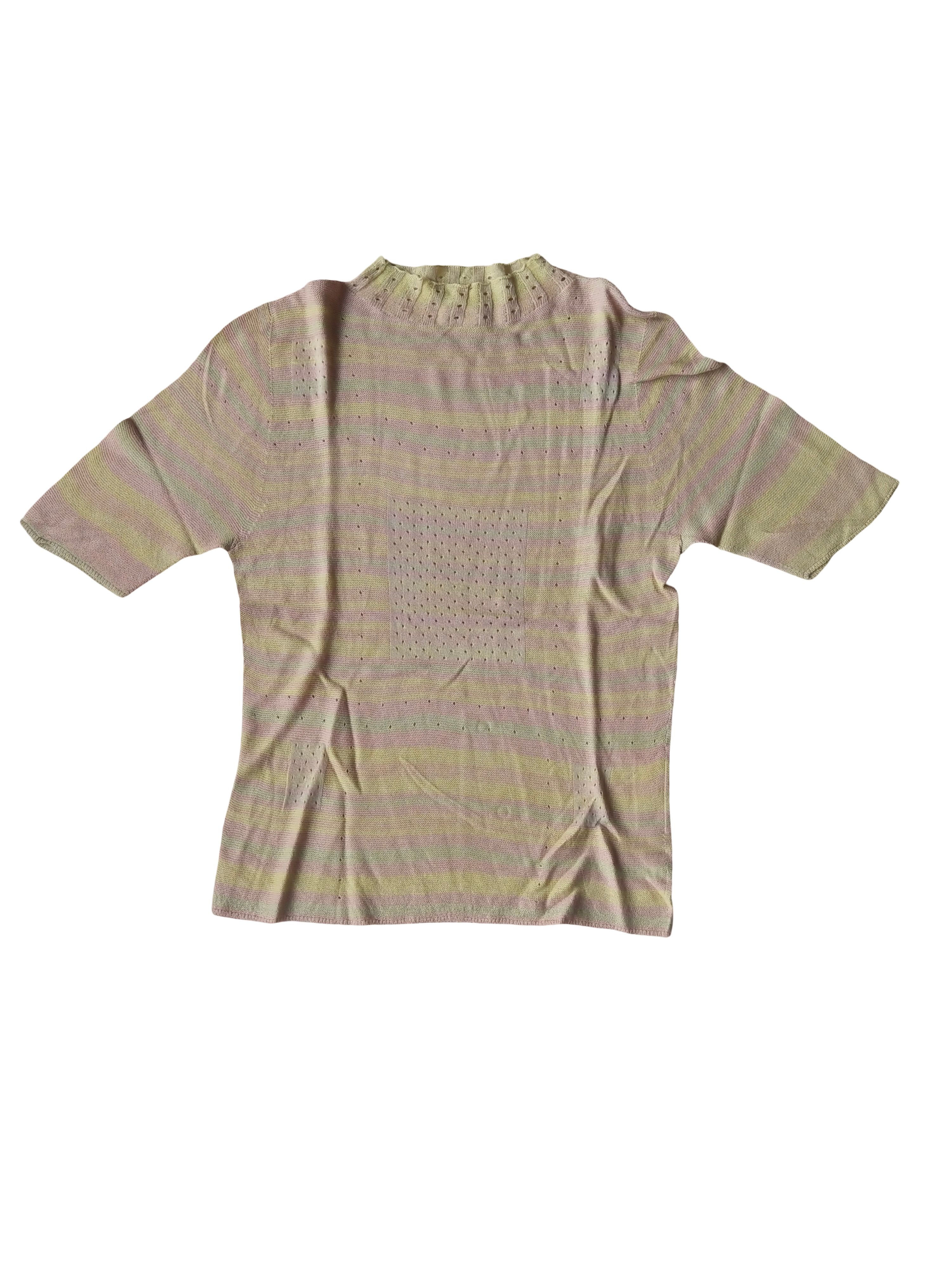 Japanese Brand Vintage Y2K Japanese Pastel Pointelle Knit Top Size M / US 6-8 / IT 42-44 - 1 Thumbnail