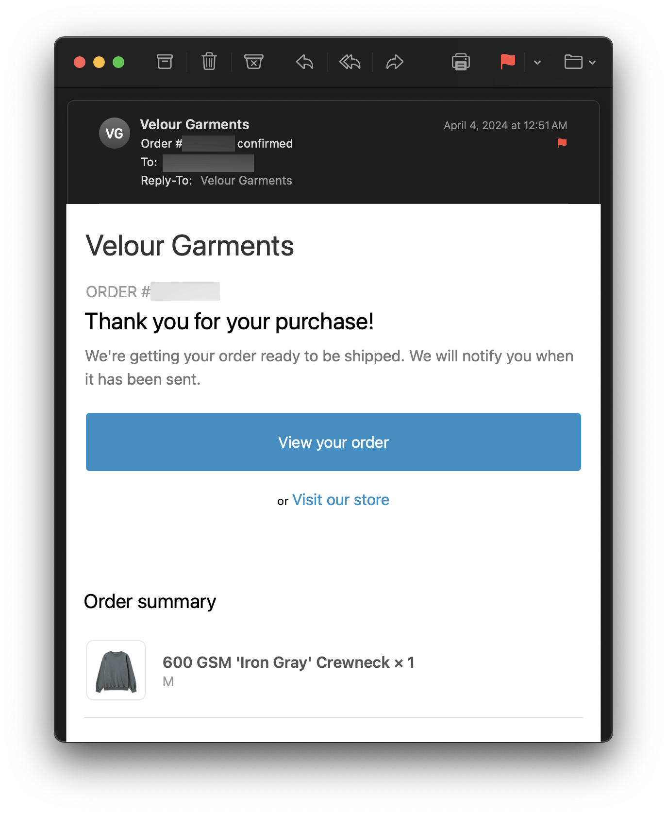 Velour Velour Garments 600 GSM Heavyweight Crewneck - Iron Gray Size US M / EU 48-50 / 2 - 11 Thumbnail