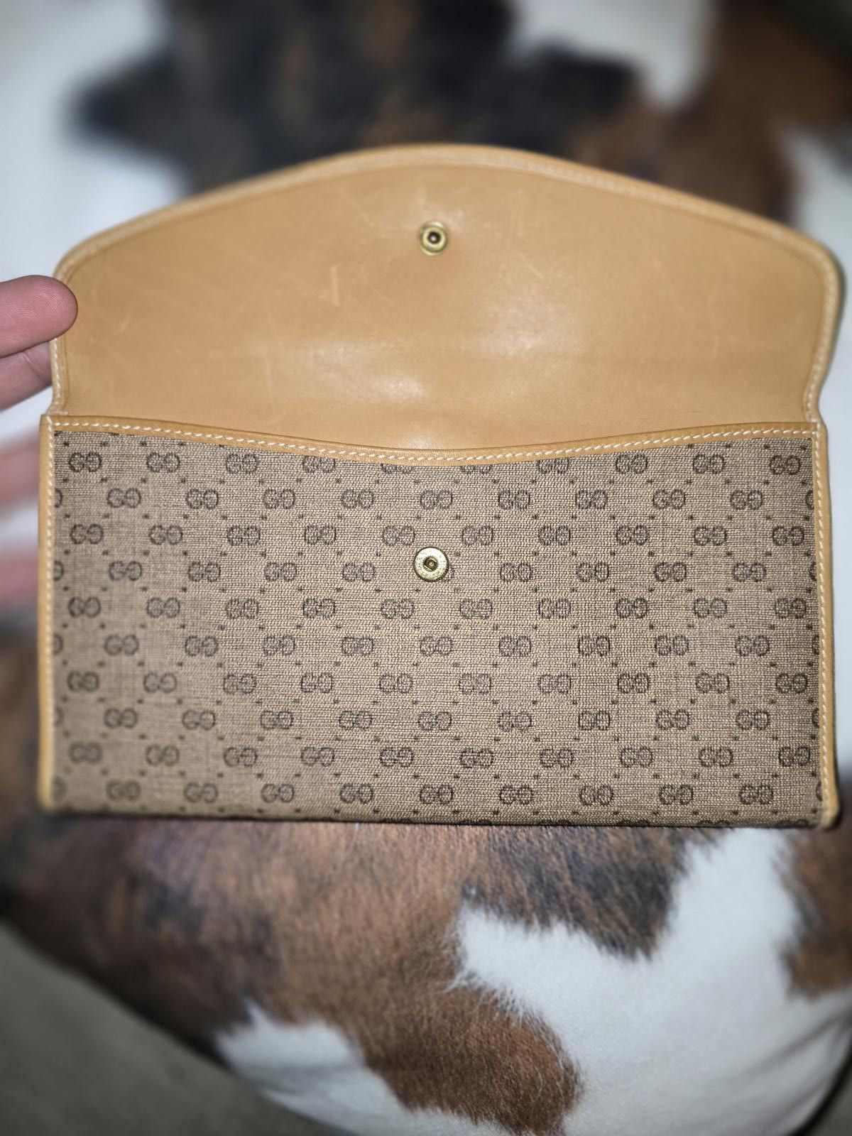 Gucci Rare Vintage Gucci Leather Trifold Wallet Envelope Design Size ONE SIZE - 4 Thumbnail