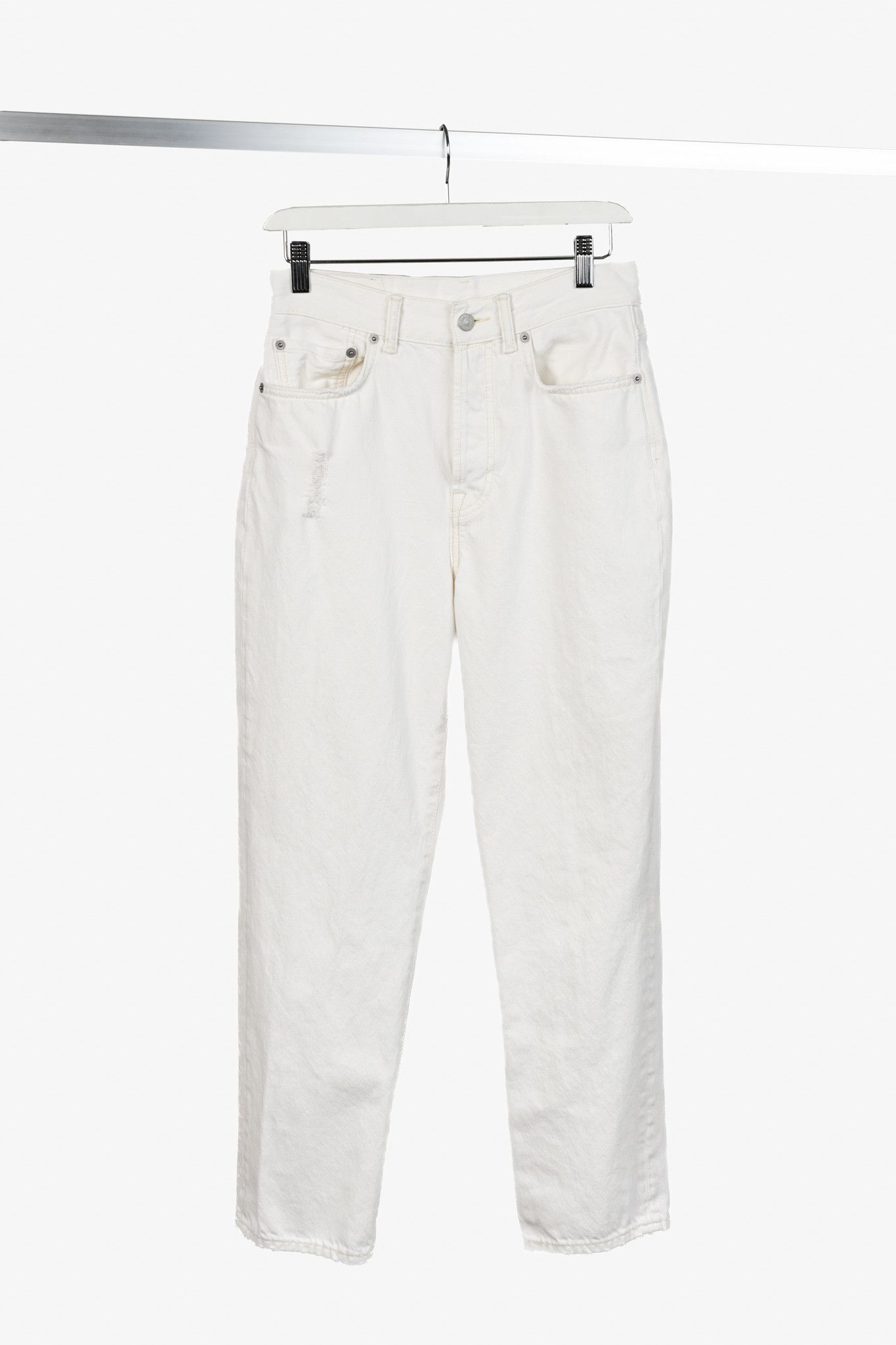 Acne Studios White Distressed High-waisted Jeans