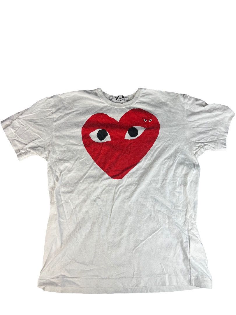Comme des Garcons Comme des Garçons PLAY Heart Tee – White (XL/Small XL) Size US XL / EU 56 / 4 - 1 Thumbnail