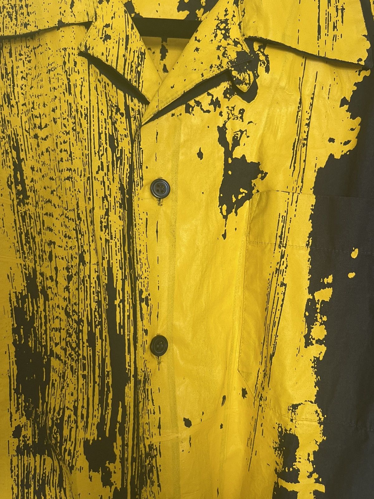 Marni Navy & Yellow Paint Brush Splatter Button Up Shirt Size US M / EU 48-50 / 2 - 3 Thumbnail
