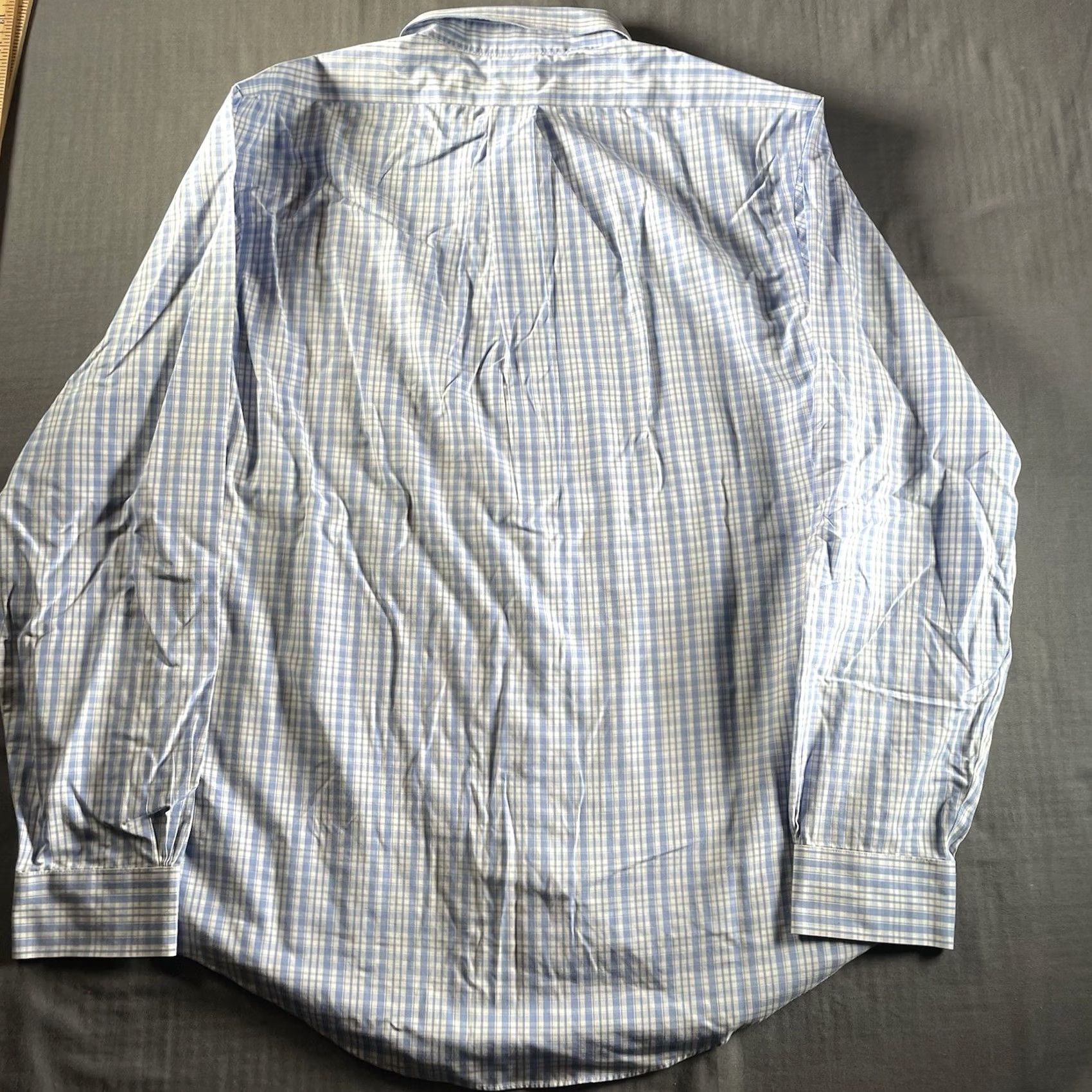 Brooks Brothers Brooks Brothers Shirt Mens Large Blue White Plaid Supima Cotton Dress Button Up Size 42R - 4 Thumbnail