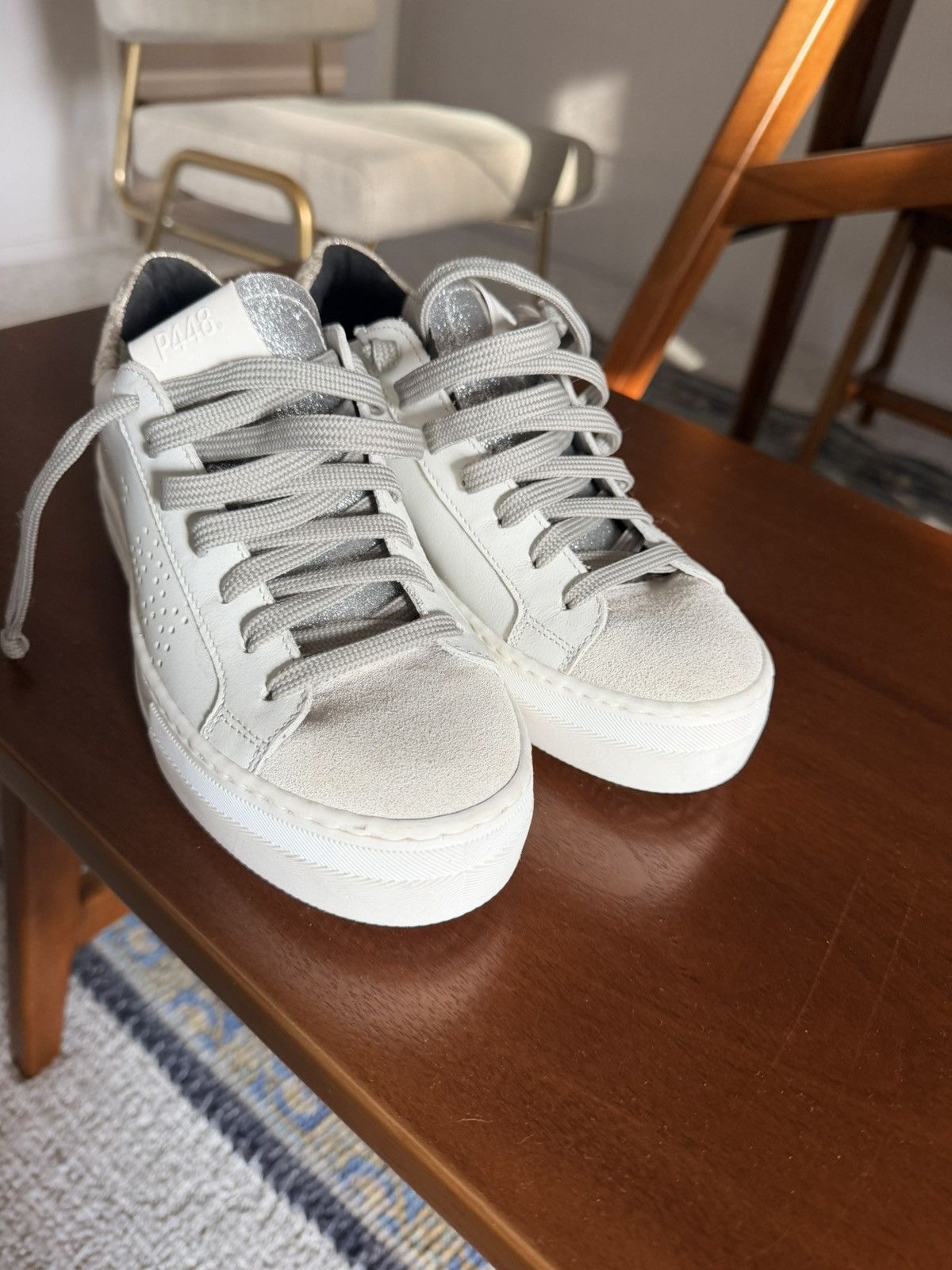 P448 P448 Thea silver snake platform gray white sneaker 36 Size US 6 / IT 36 - 25 Thumbnail