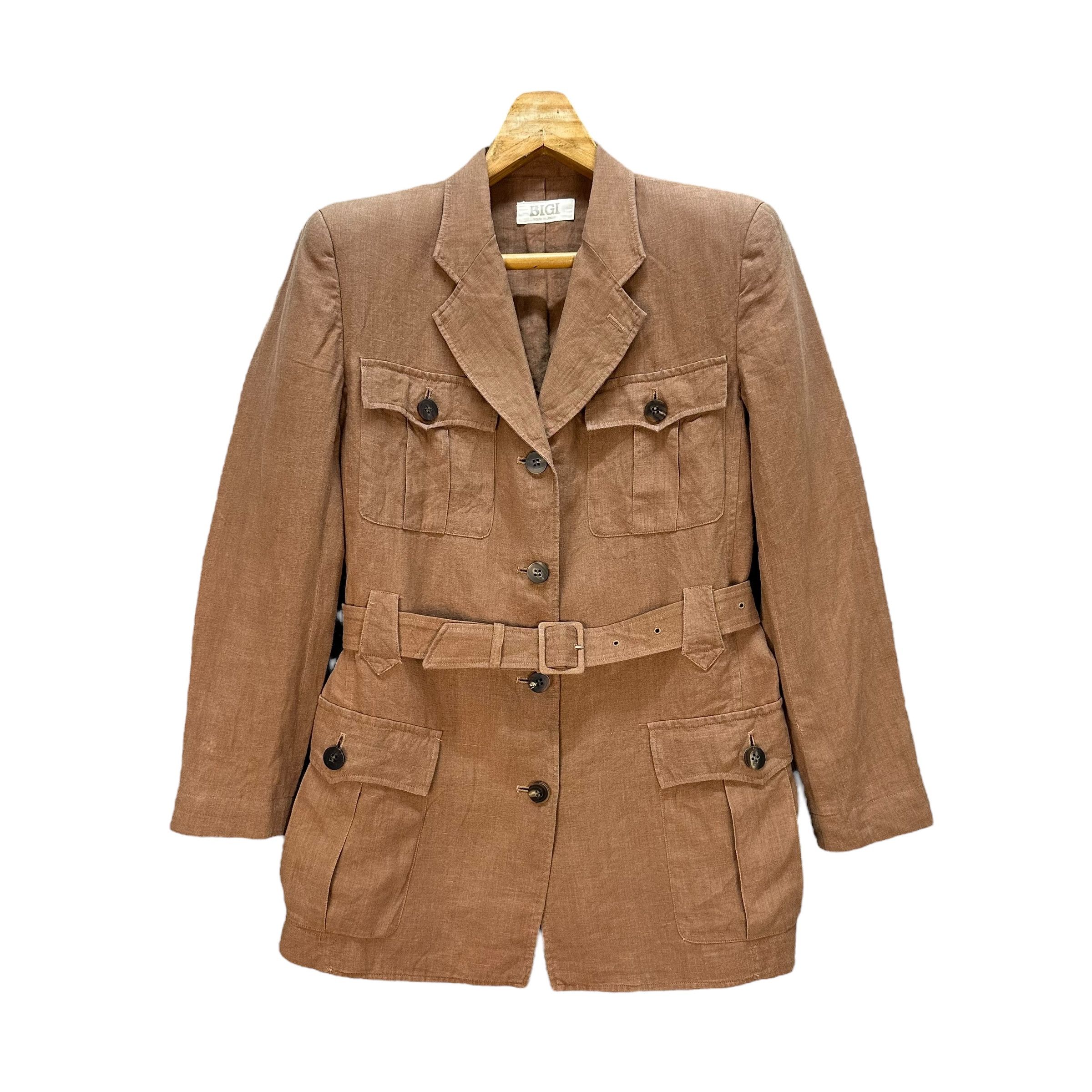 BIGI BIGI Made in Japan Belted Jacket Linen Skirt Suits #A24-0556 Size S / US 4 / IT 40 - 2 Thumbnail