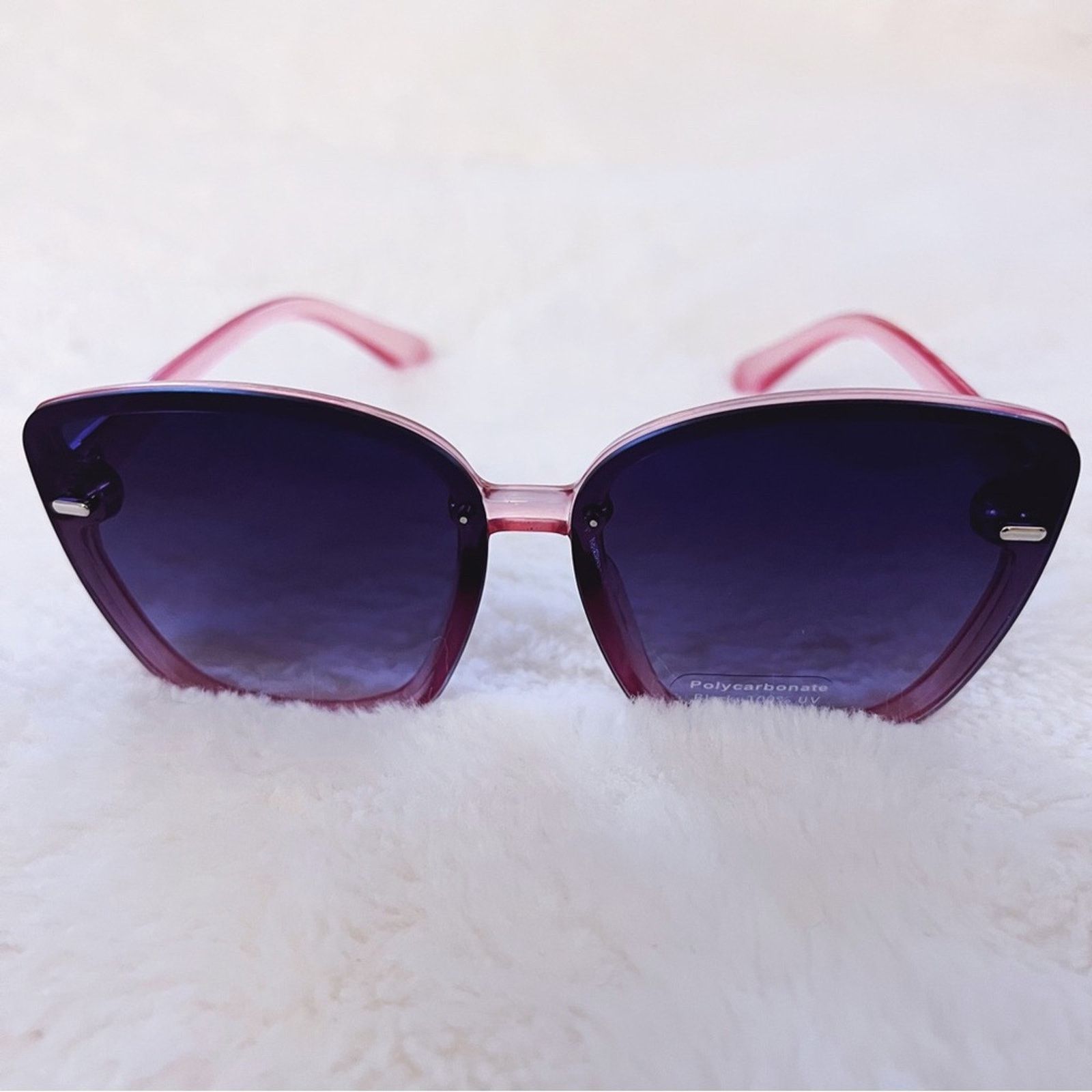 Other Giselle Black & Pink Oversized Cat Eye Sunglasses Size ONE SIZE - 5 Thumbnail