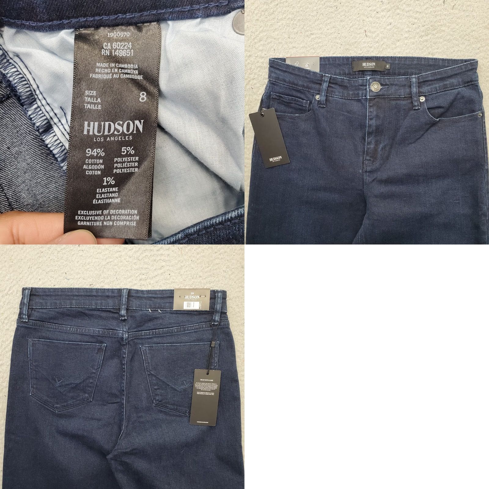 Hudson Hudson Jeans Womens Size 8 Blue Denim Dark Wash Stretch Straight Leg Streetwear Size 30" / US 8 / IT 44 - 8 Thumbnail