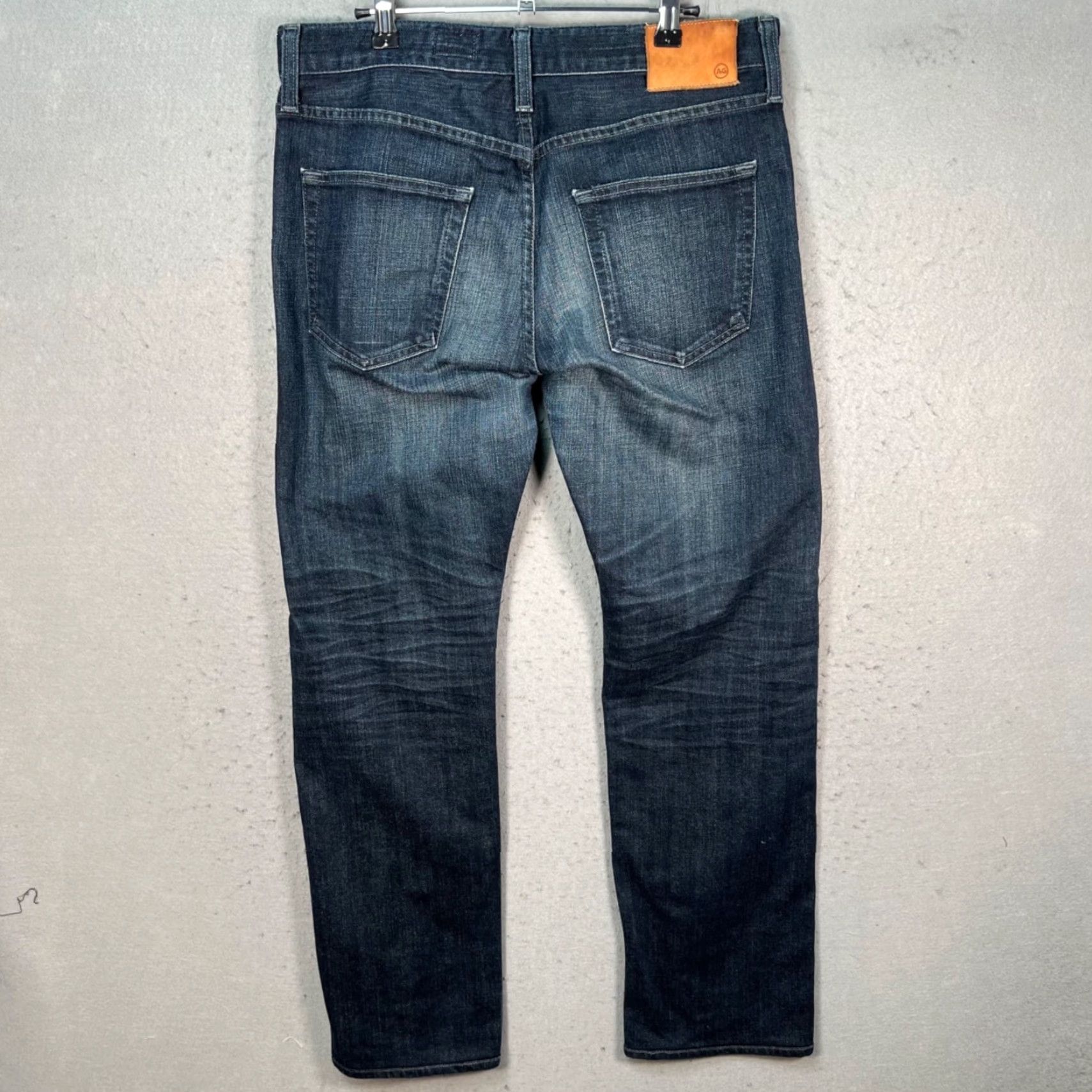 Denime AG Adriano Goldschmied The Graduate Tailored Leg Denim Jeans 33 Dark Wash Blue Mens Straight 5-Pocket Size US 33 - 2 Thumbnail
