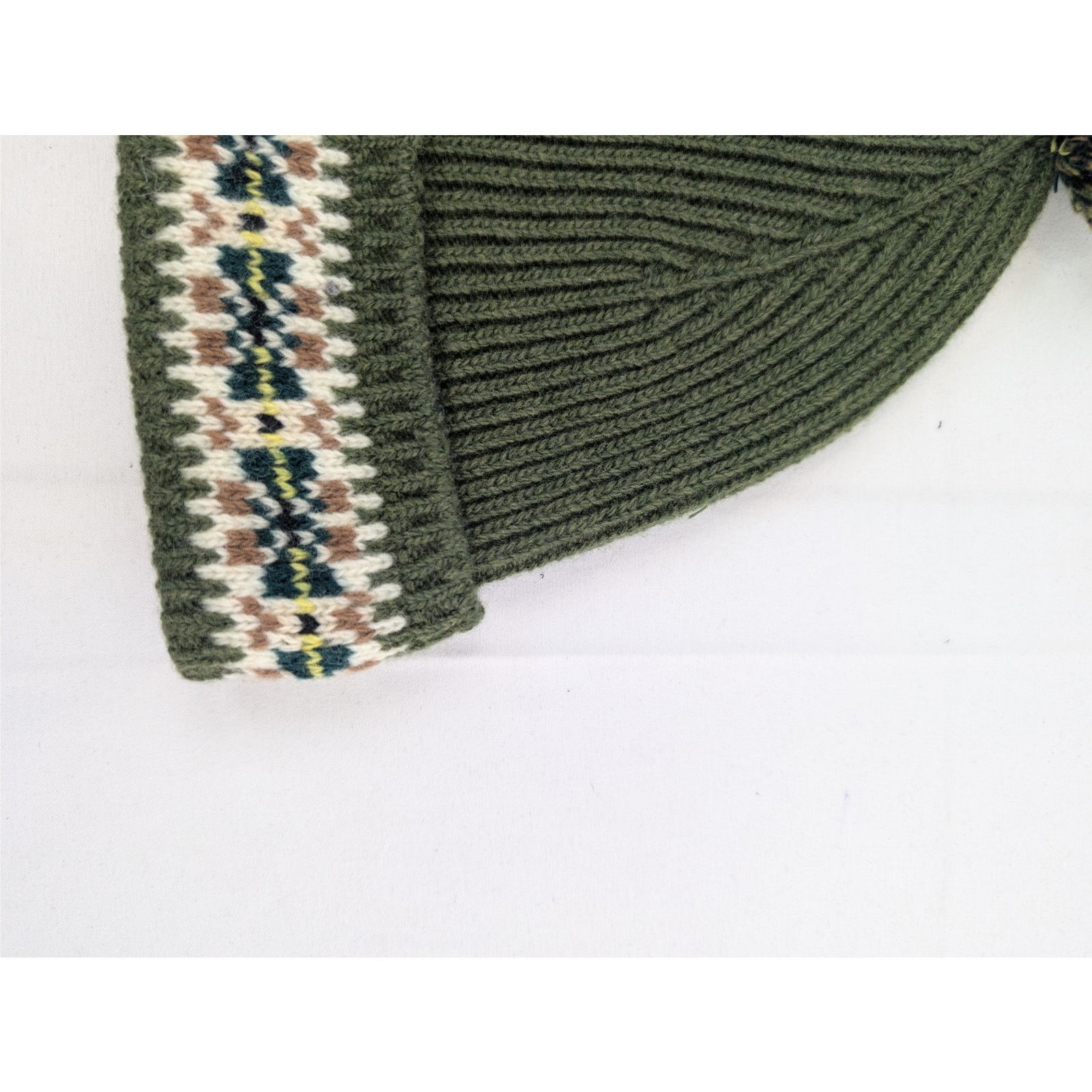 Bode o1rshd1 Size: OS / 100% Virgin Wool Beanie Cap / Hat Green Size ONE SIZE - 3 Thumbnail