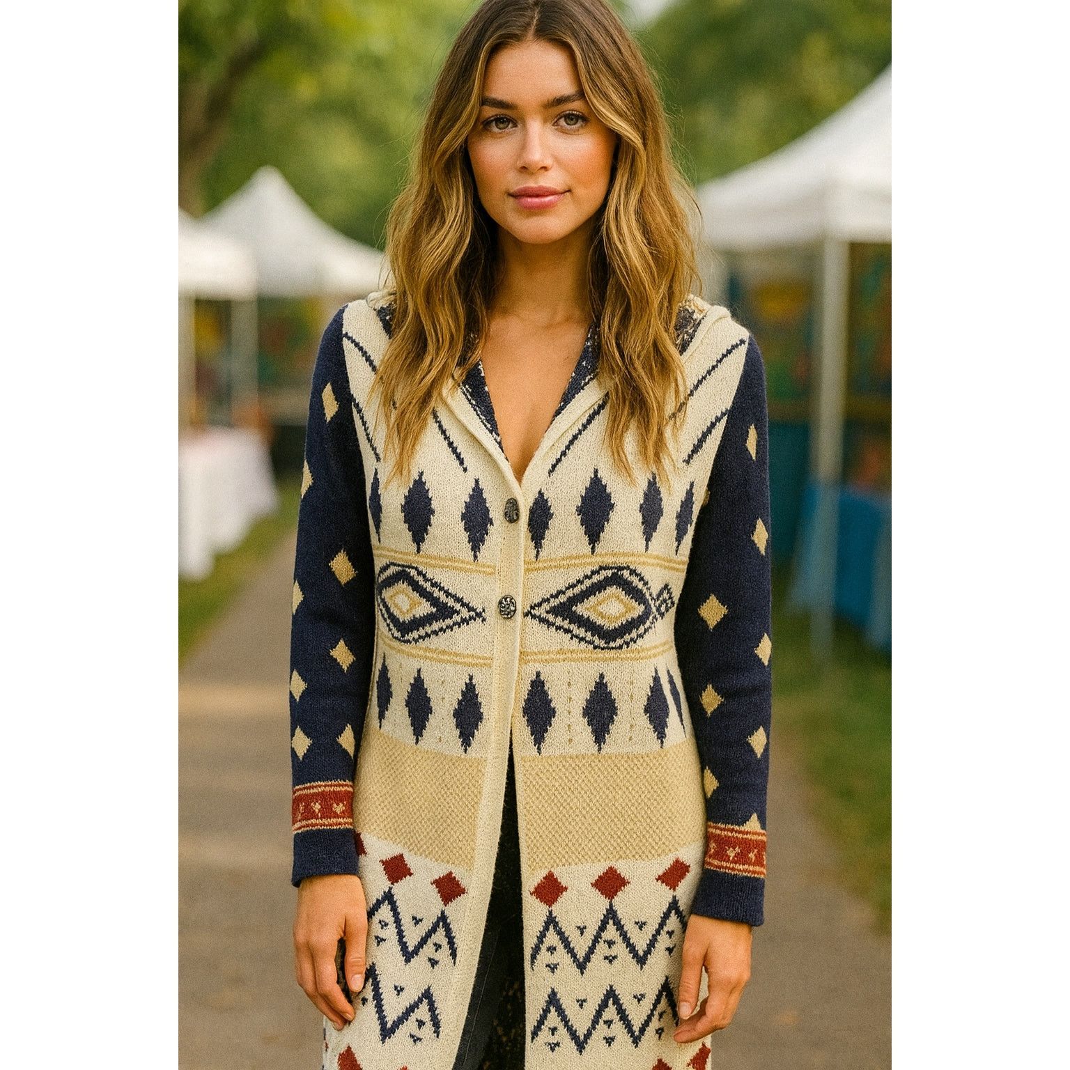 Other Love Marks Women's Aztec Southwest Tribal Cardigan Duster M Size M / US 6-8 / IT 42-44 - 1 Thumbnail