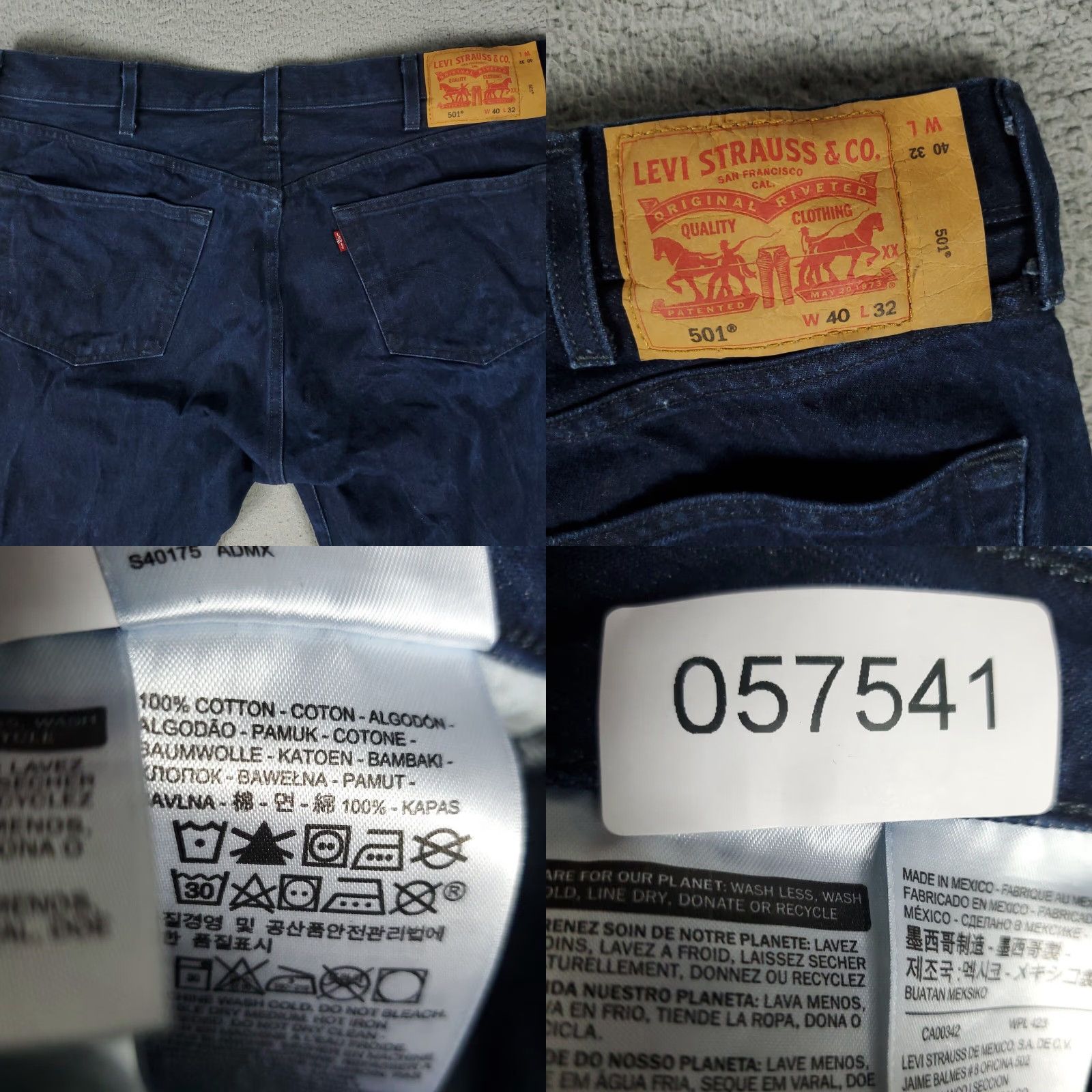 Levi's Levis 501 Jeans Mens 40x31 Blue Straight Leg Denim Pants Size US 40 / EU 56 - 8 Thumbnail