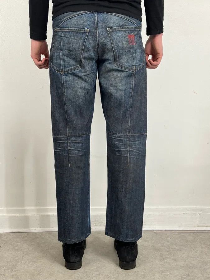 Marithe + Francois Girbaud 2000s Marithé + François Girbaud Navy Faded Rebel Denim Jeans Size US 32 / EU 48 - 4 Thumbnail