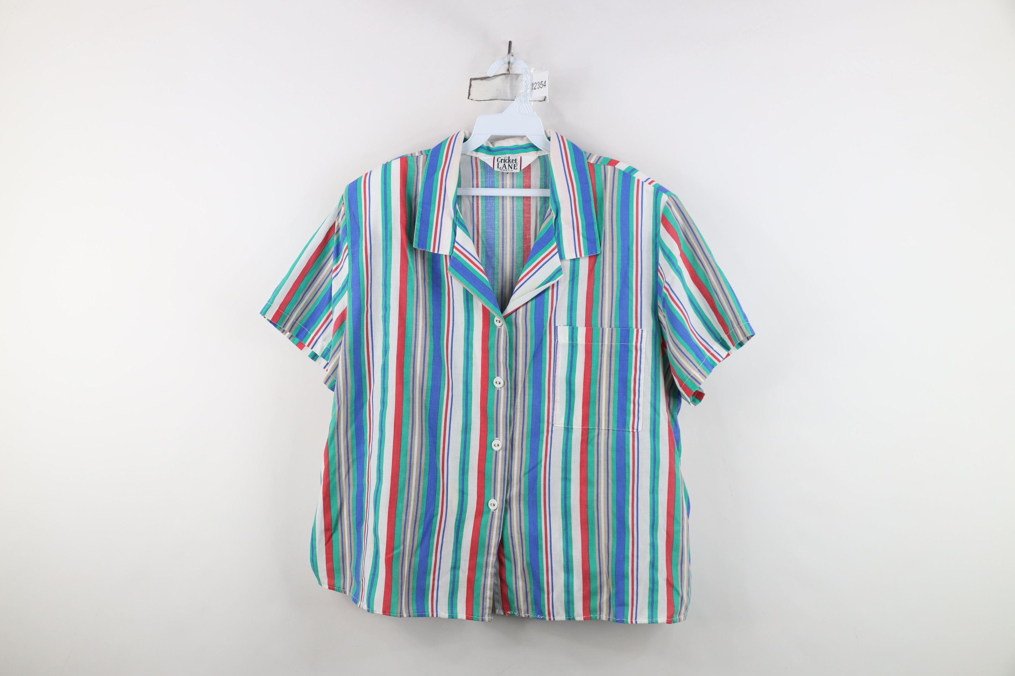 Vintage Vintage 90s Streetwear Block Camp Collar Button Shirt USA Size XL / US 12-14 / IT 48-50 - 1 Thumbnail