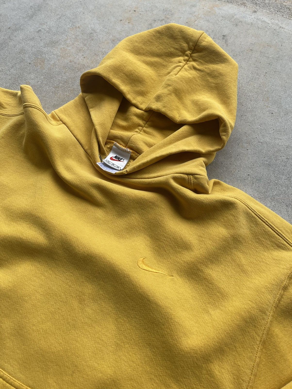 Nike × Vintage 90s distressed Yellow Nike Hoodie Size US XL / EU 56 / 4 - 2 Thumbnail