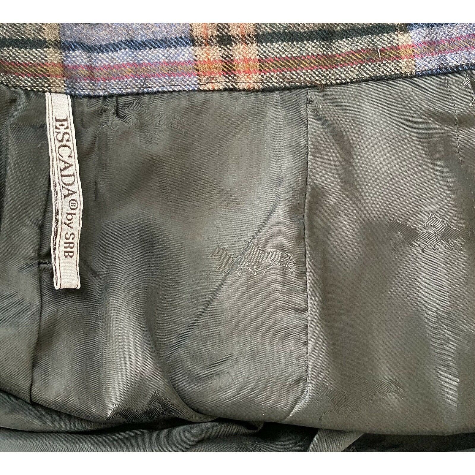 Escada VTG New 70’s Escada SRB 10 Wool Skirt Tartan Plaid Fringe Mi Size 32" / US 10 / IT 46 - 7 Thumbnail