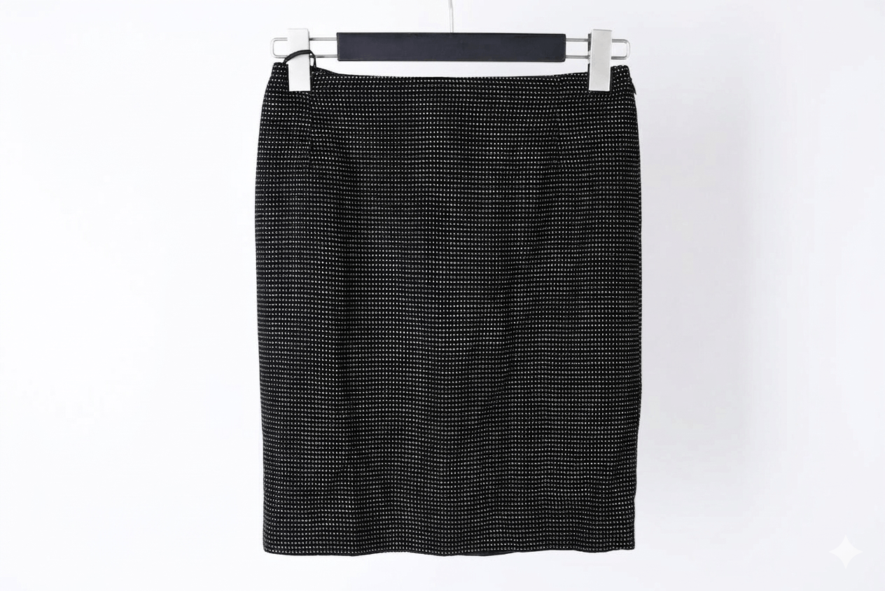 Versace Women's Gianni Versace Couture Black Polka Dot Pencil Skirt Size 27" / US 4 / IT 40 - 1 Thumbnail