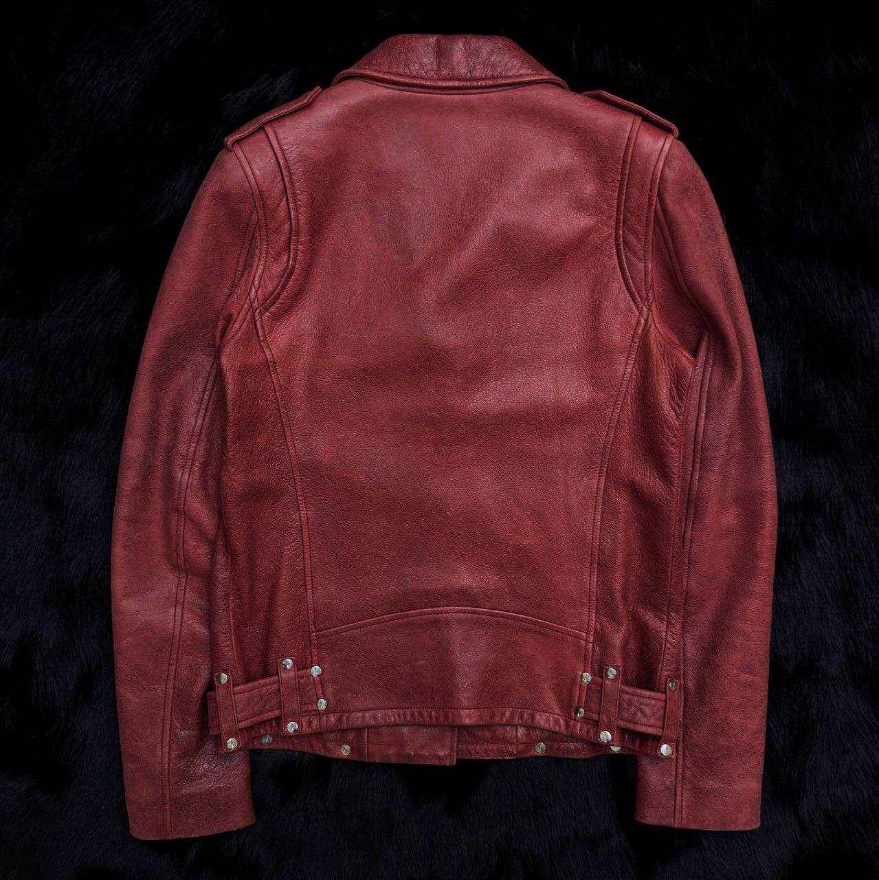 Balmain SS11 Balmain by Christopher Decarnin Pins Red Leather Jacket Size US M / EU 48-50 / 2 - 6 Thumbnail
