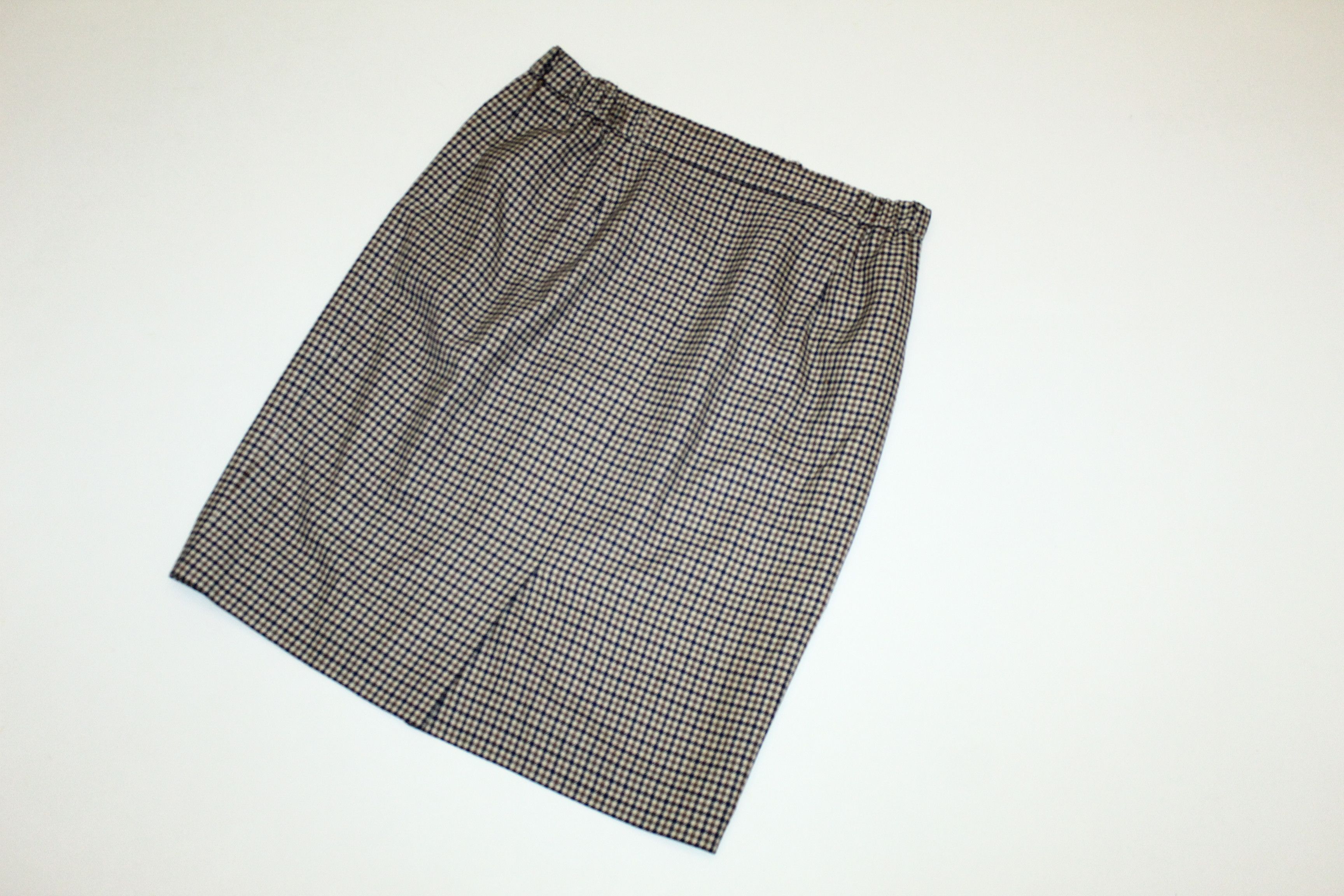 Aquascutum VTG Aquascutum York Club Checker Wool Trapeze Skirt Size 34" / US 12 / IT 48 - 9 Thumbnail