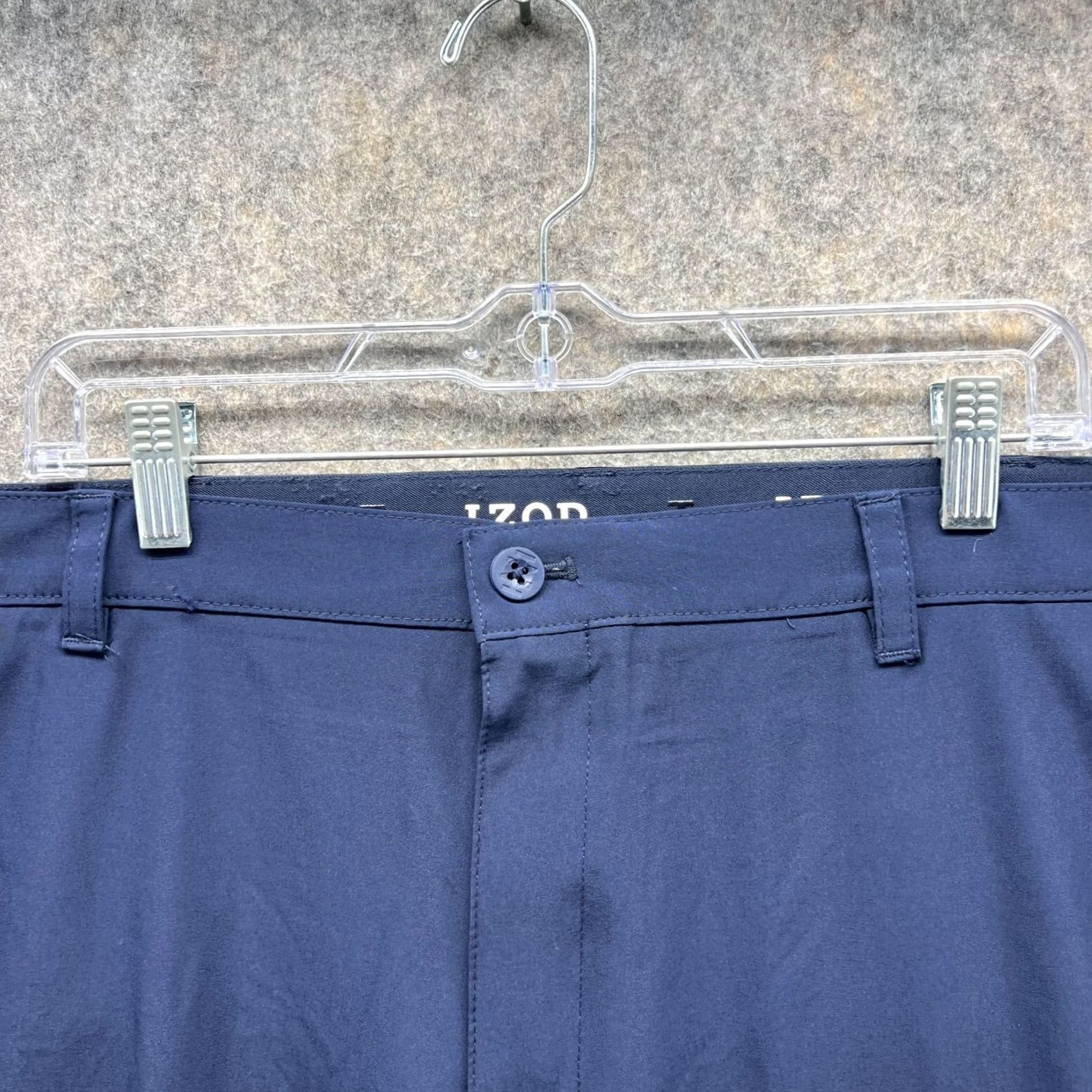 Izod Izod Pants Men 40x29 Adult Blue Navy Chino Golf Casual Polyester Pleated Pockets Straight" Size US 40 / EU 56 - 4 Thumbnail