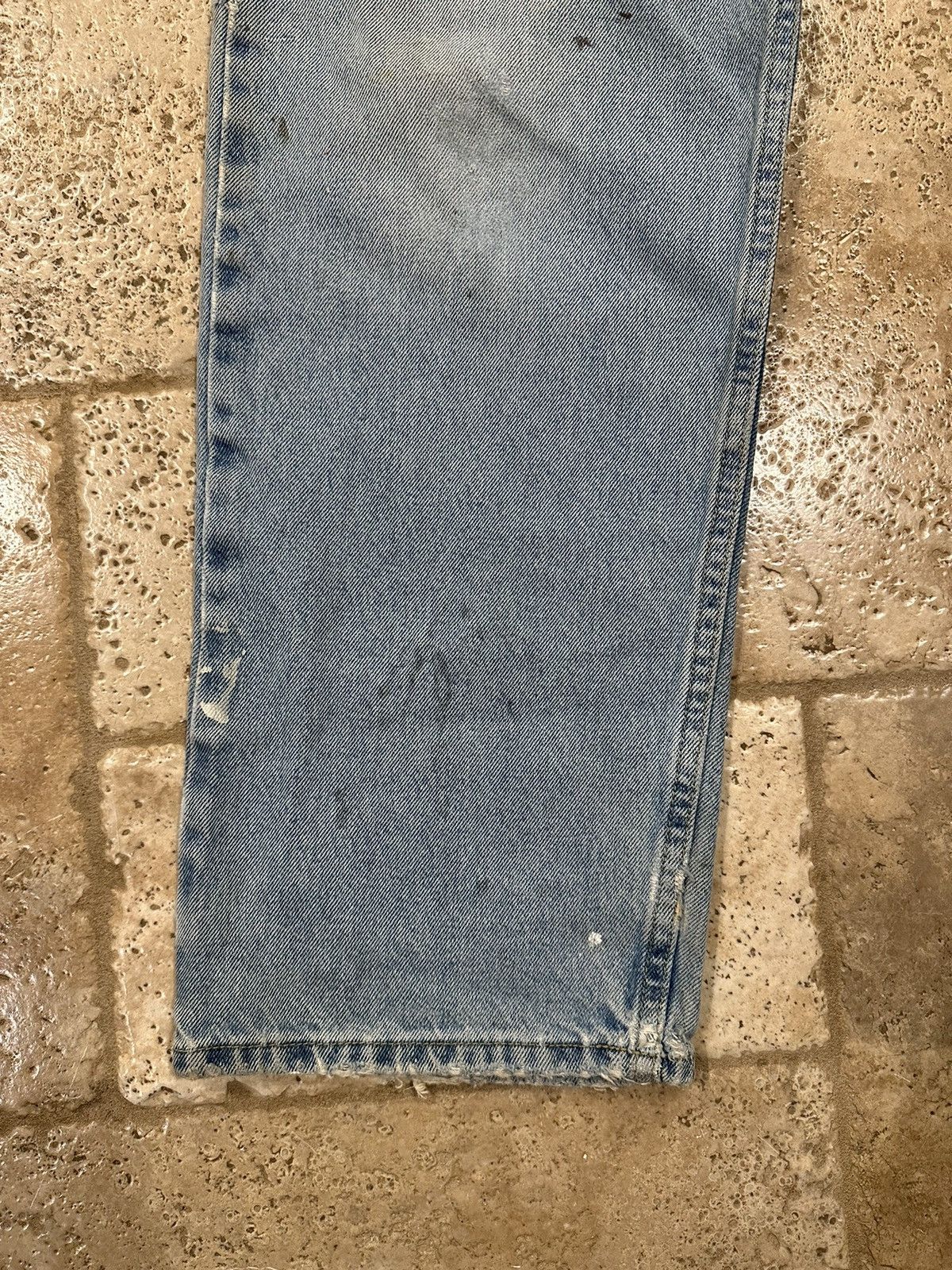 Basic Editions × Vintage Vintage Basic Editions Distressed Painter’s Blue Denim Jeans Size US 34 / EU 50 - 6 Thumbnail