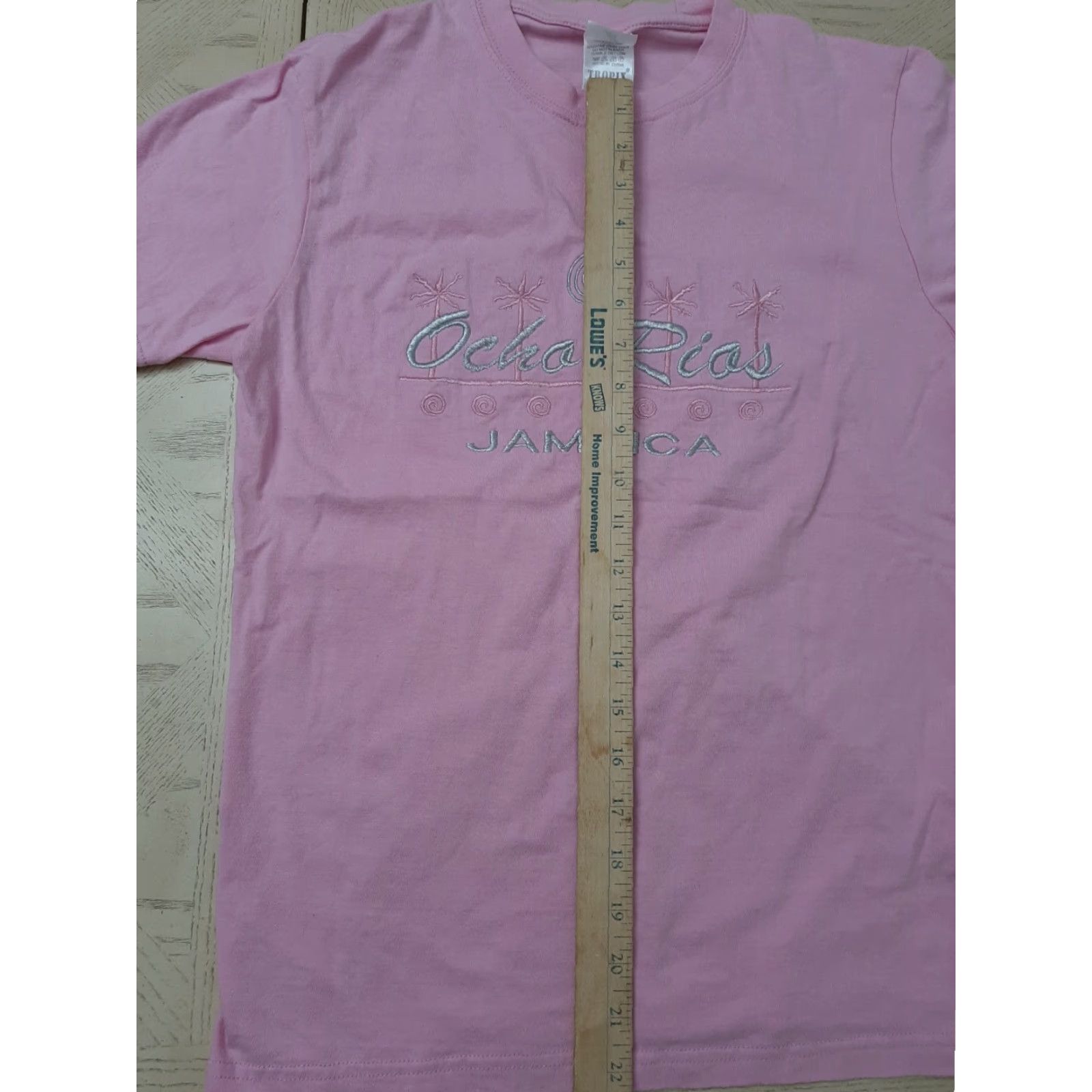 Pinko VINTAGE Jamaica Ocho Rios Womens Pink T-Shirt - S small Reggae Tees Crew Neck Short Sleeve Unisex Adults Rio Pattern Solid Size S / US 4 / IT 40 - 6 Thumbnail