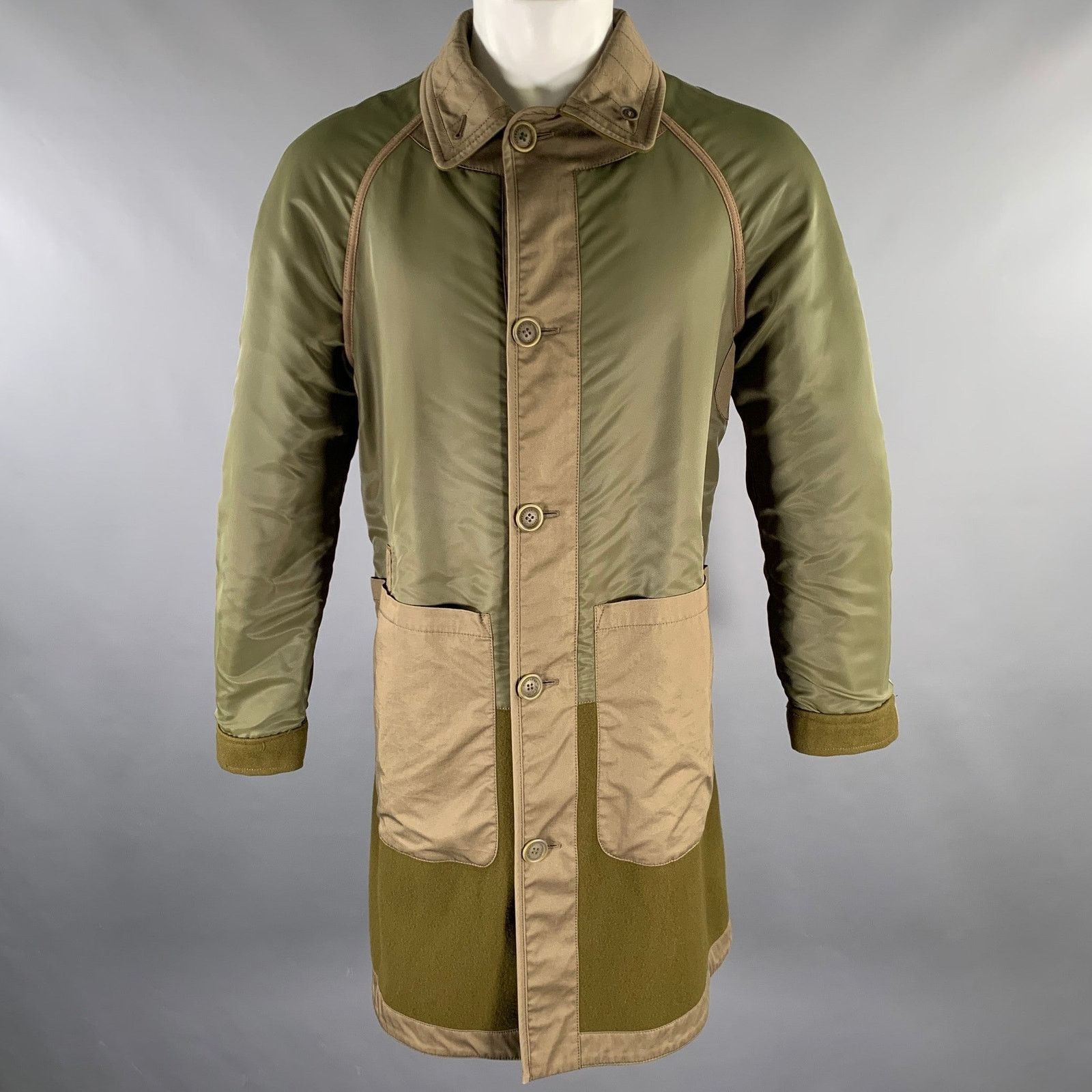 Burberry BURBERRY Size S Green Solid Wool Reversible Coat Size US S / EU 44-46 / 1 - 2 Thumbnail