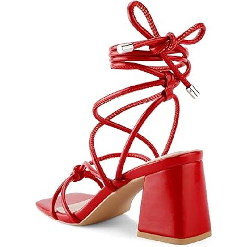Other Shoe'N Tale Red Gladiator Lace-Up Sandals, Size 7.5 Size US 7.5 / IT 37.5 - 3 Thumbnail