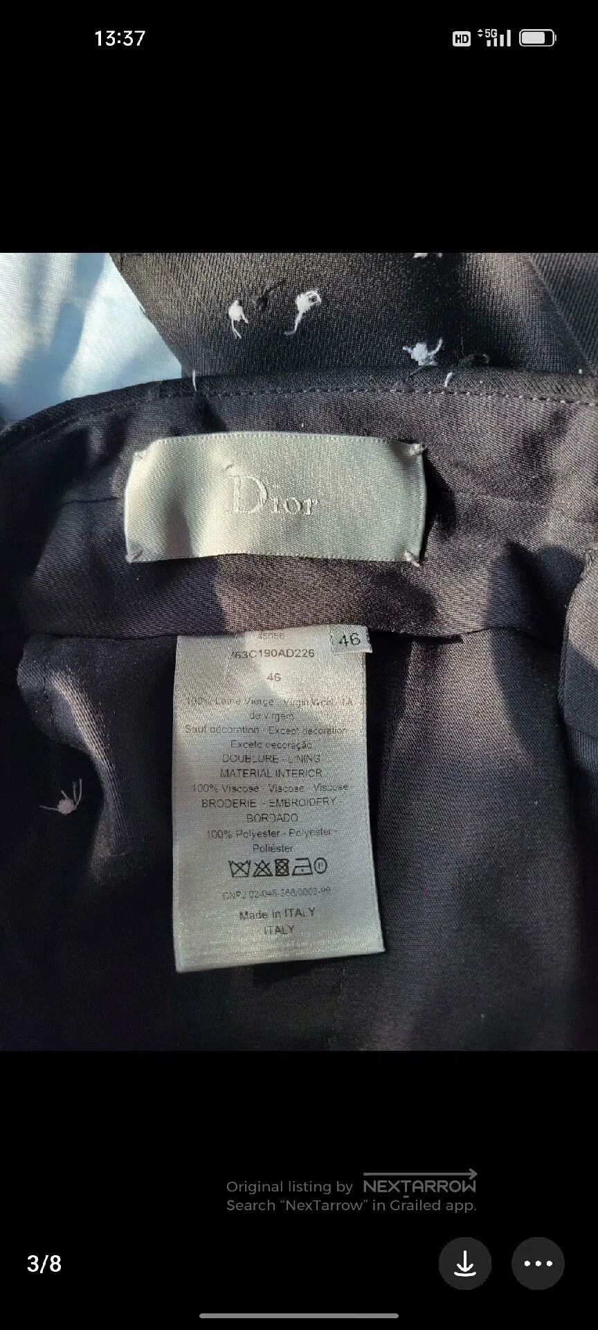 Dior Dior Homme 2017 Embroidered Suit Set. Size US S / EU 44-46 / 1 - 6 Thumbnail