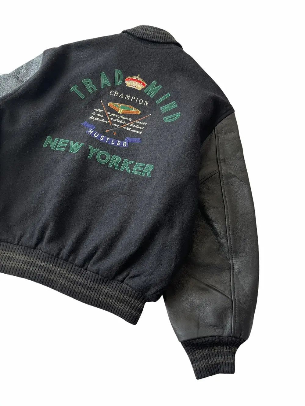Vintage HUSTLER NEW YORK LEGEND VARSITY JACKET Size US L / EU 52-54 / 3 - 6 Thumbnail