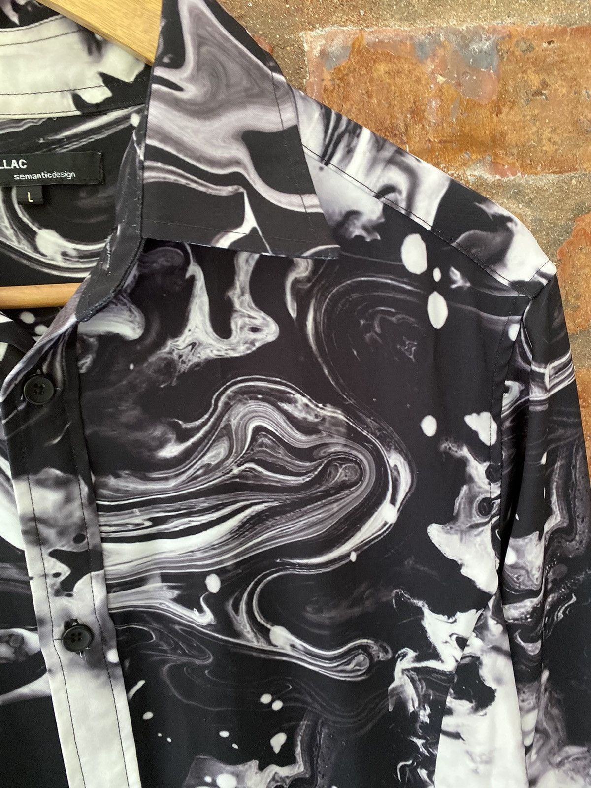 Shellac 2000s Shellac x Semantic Design Marble Galaxy long shirt Size US L / EU 52-54 / 3 - 6 Thumbnail