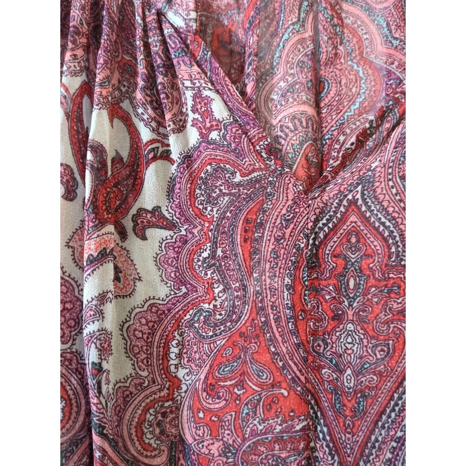 Lucky Brand Lucky Brand Women's Sheer Purple Paisley Tunic Mini Dress Size S Size S / US 4 / IT 40 - 3 Thumbnail
