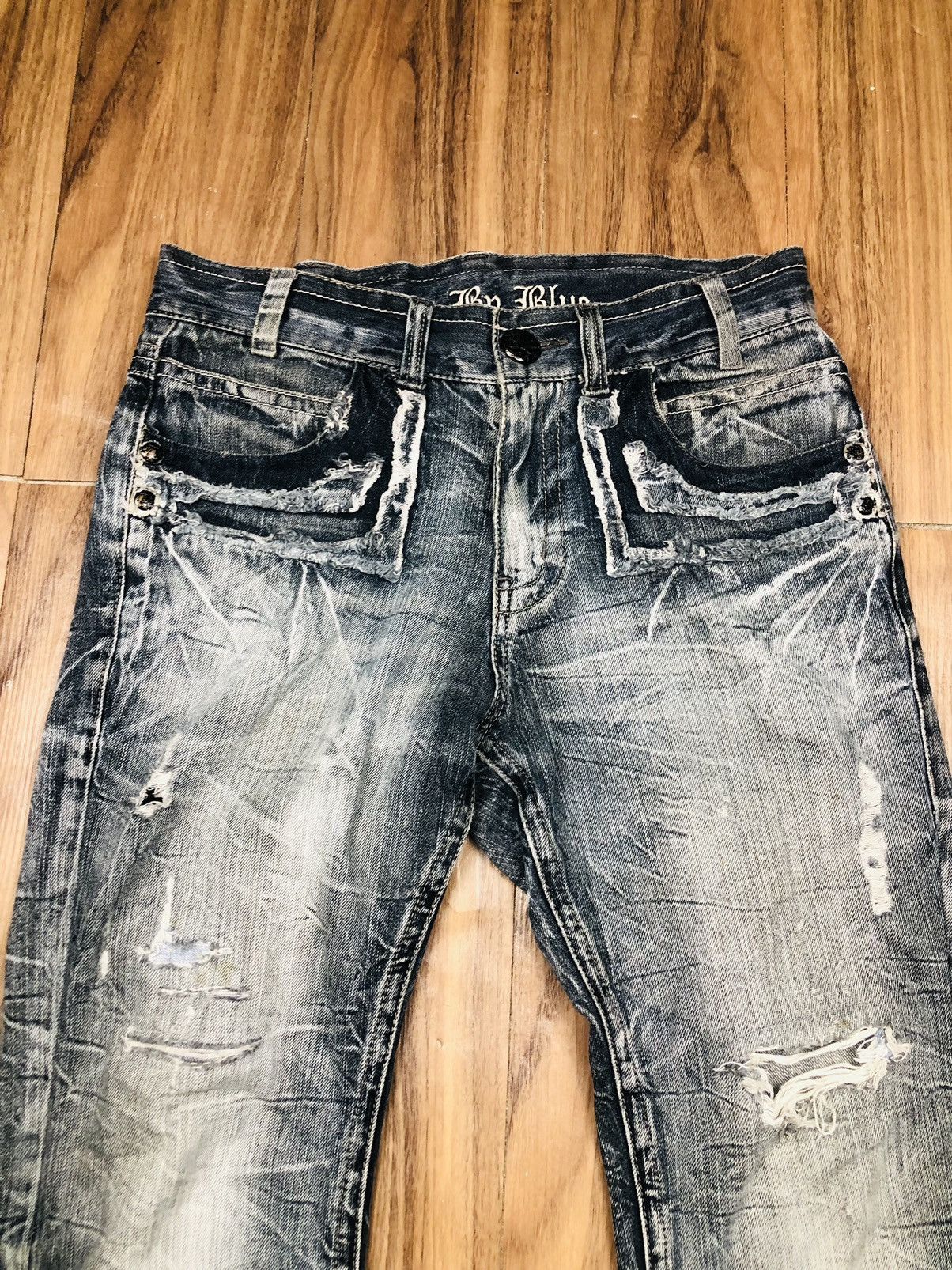 Other Blow By Blue Distress Bootcut Jeans (34) Size US 31 - 3 Thumbnail