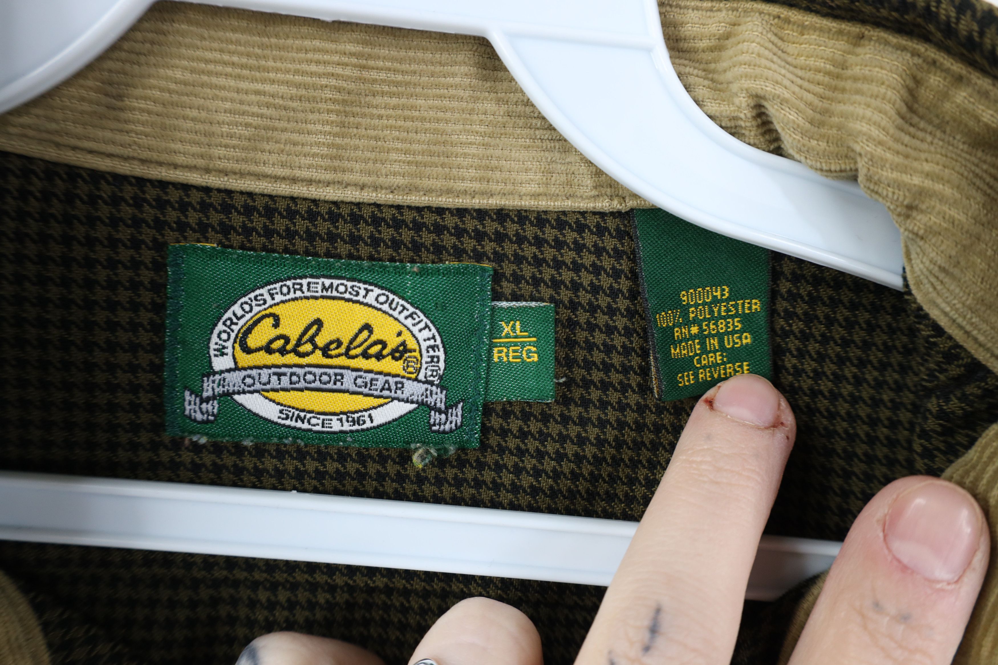 Cabelas Vintage 90s Cabelas Houndstooth Collared Button Shirt Size US XL / EU 56 / 4 - 7 Thumbnail