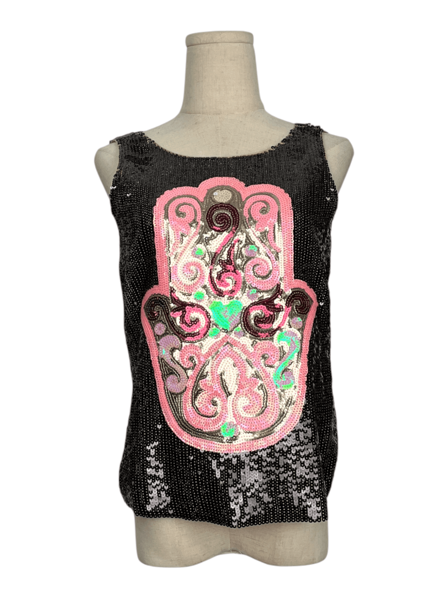 Other Manoush Brown Sequined Tank Top With Palm Graphic Size S / US 4 / IT 40 - 1 Thumbnail