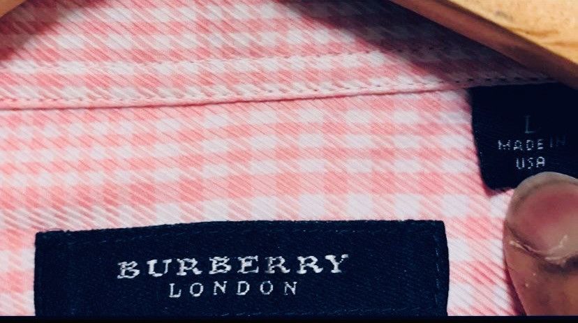 Burberry Burberry Pink Plaid Button-down Shirt Size Size US L / EU 52-54 / 3 - 2 Thumbnail