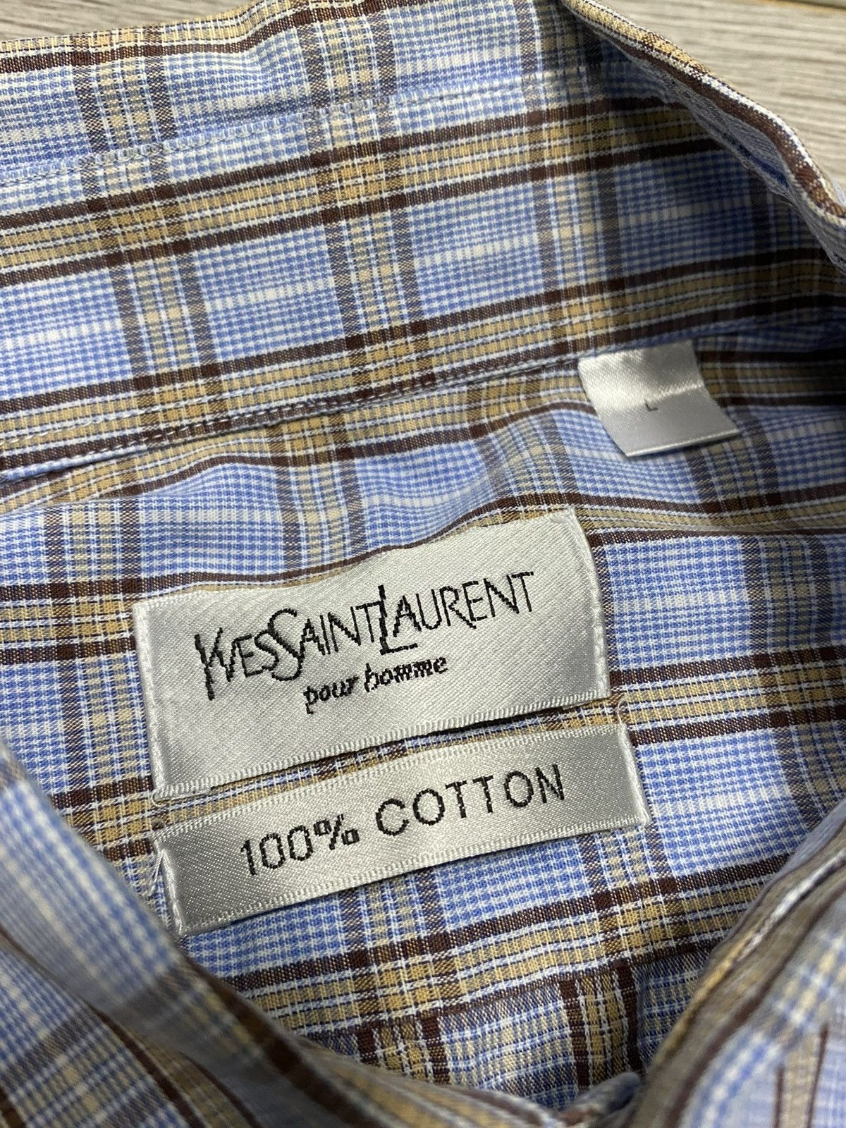 Yves Saint Laurent YSL check shirt buttons Yves Saint Laurent L shirt pocket Size US L / EU 52-54 / 3 - 3 Thumbnail