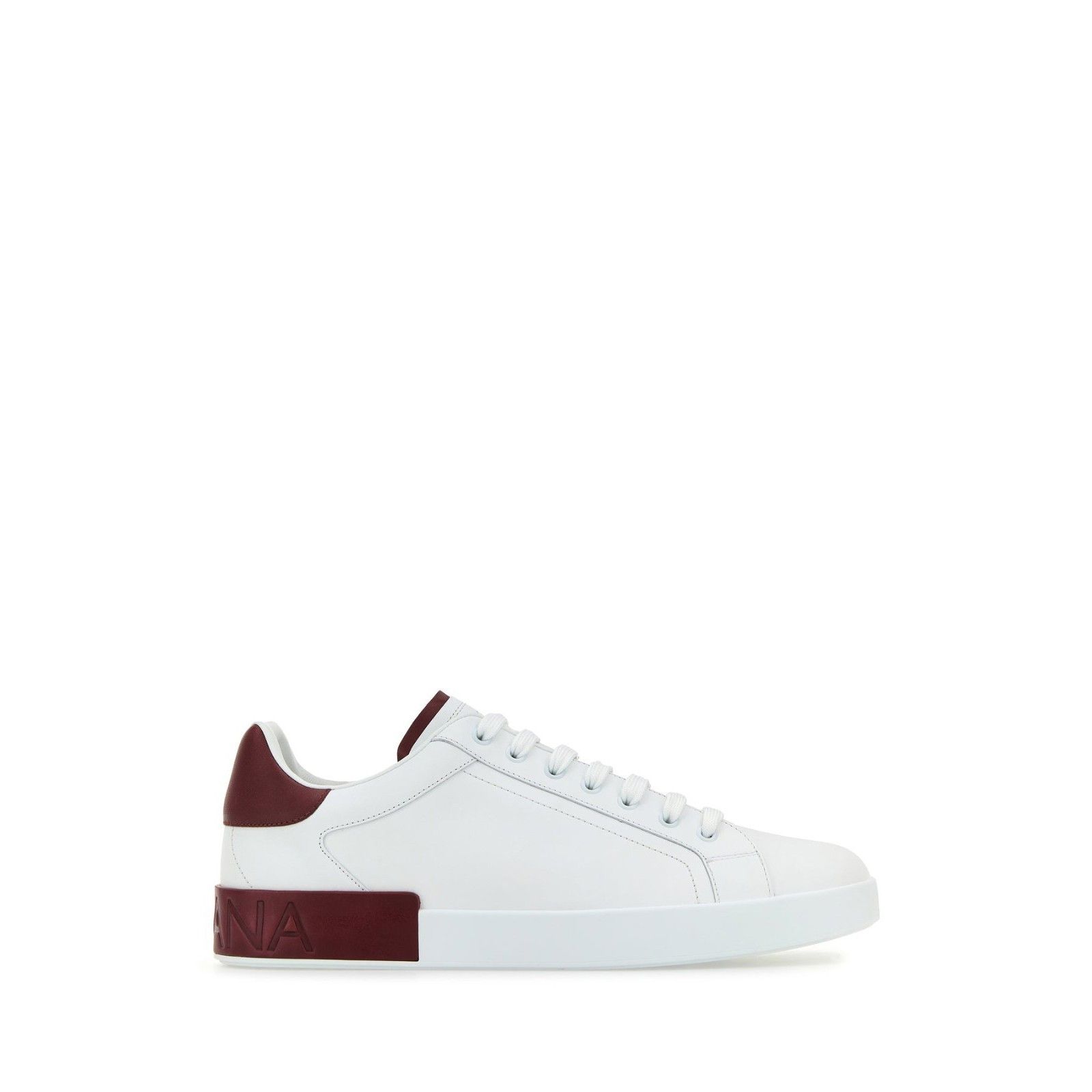 DOLCE&GABBANA Men's Portofino White/Red Leather New & Authen