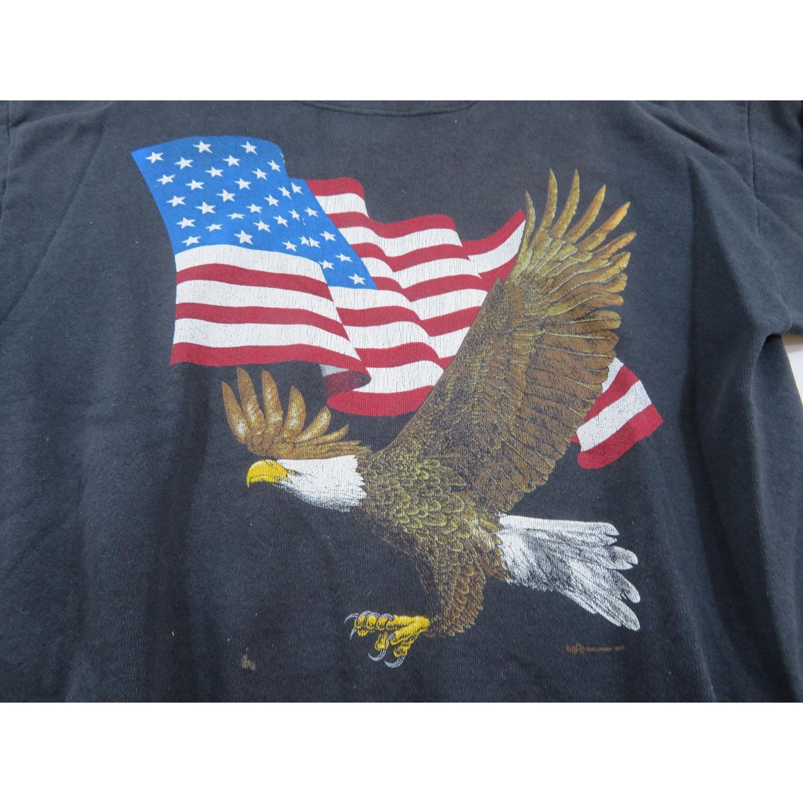 Other Bald Eagle Flying American Flag Black Sweatshirt Sz L 1990s Size US L / EU 52-54 / 3 - 2 Thumbnail