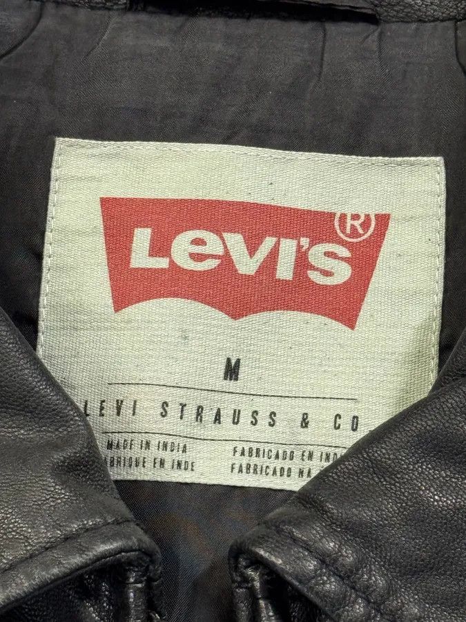 Designer × Levi's × Vintage 2000s Levi’s Black Leather Simple Jacket Size US M / EU 48-50 / 2 - 6 Thumbnail